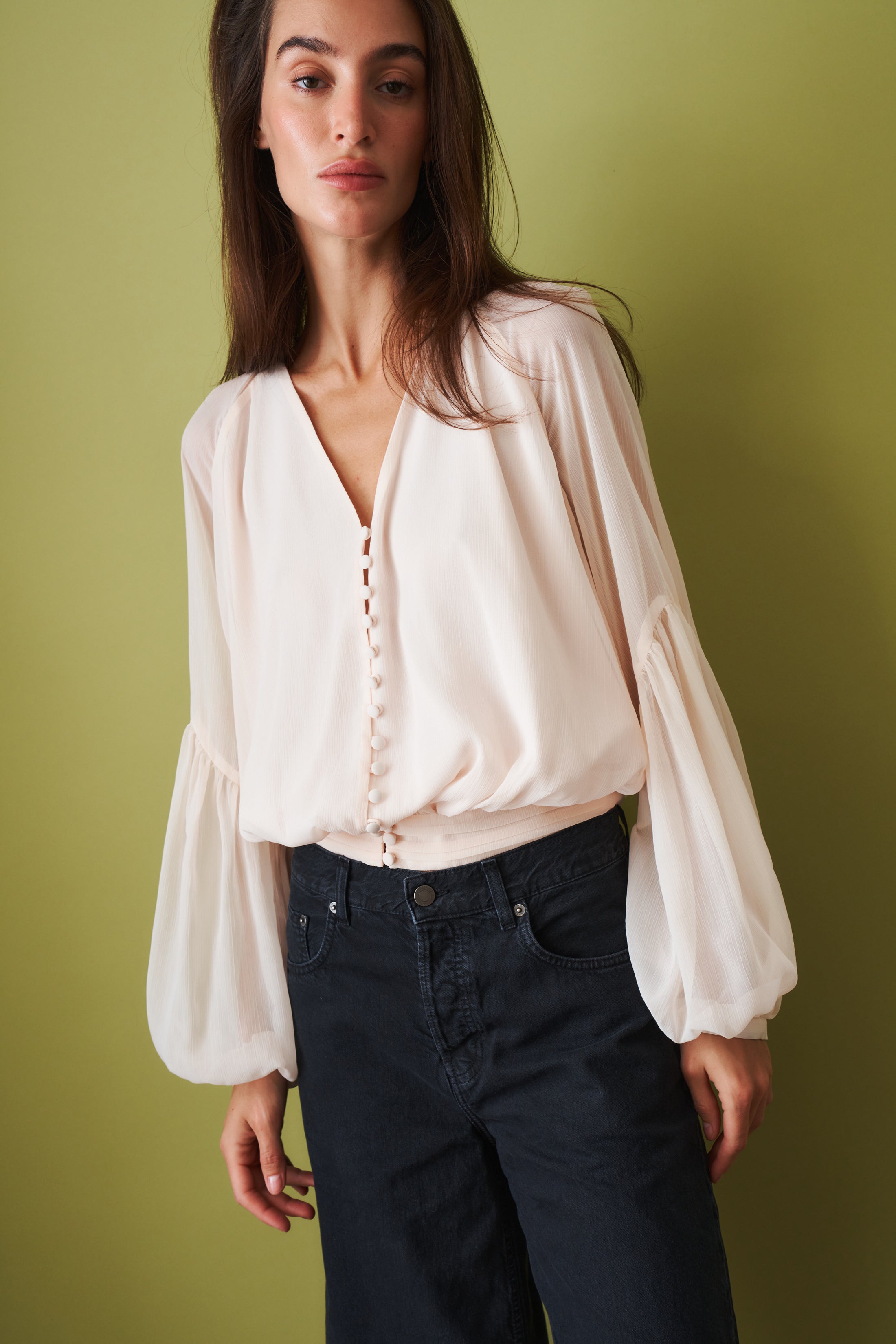 Chiffon V-neck Top - DÉSORDRE
