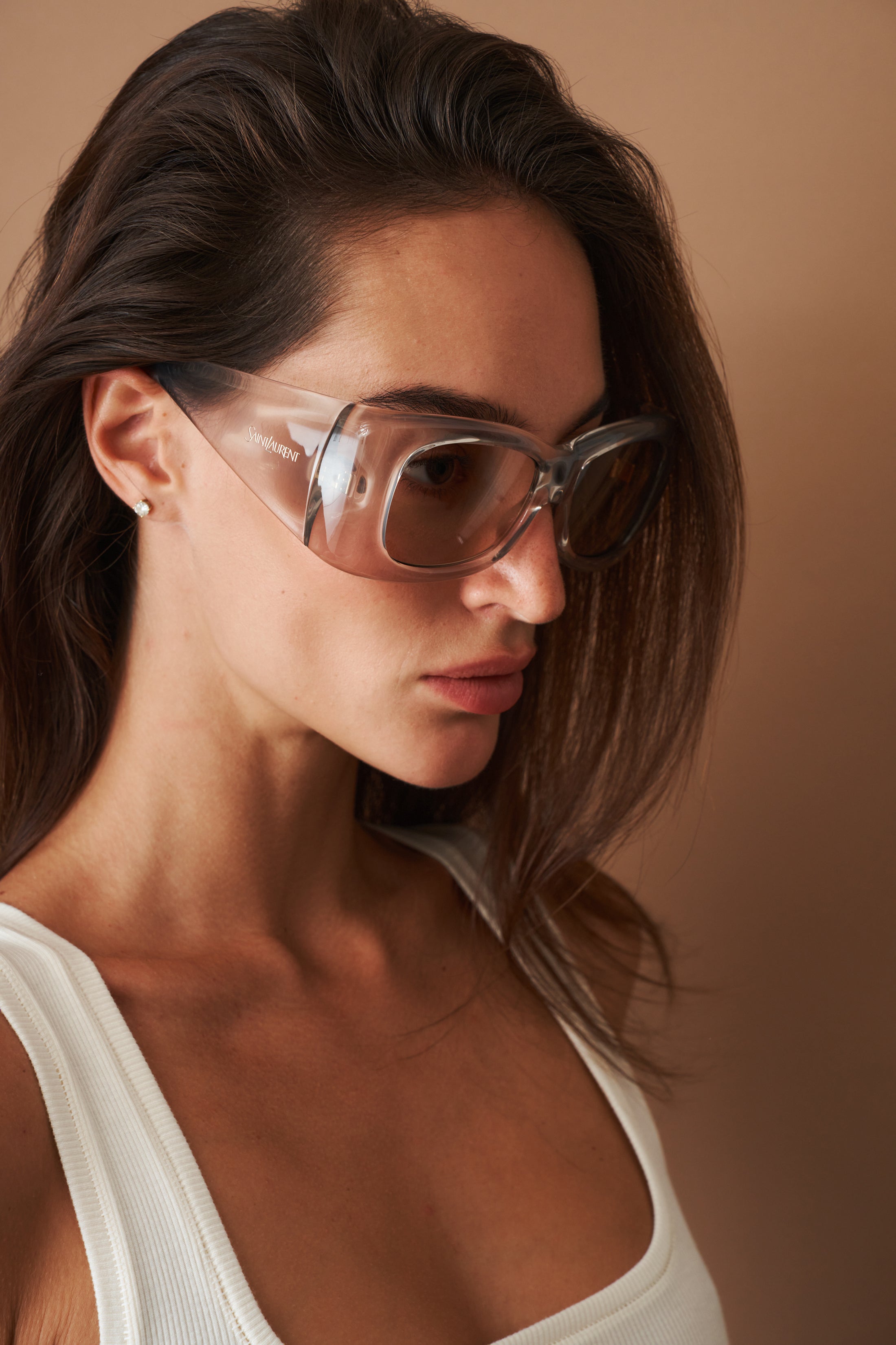 Rectangle Howl Transparent Beige Sunglasses - DÉSORDRE