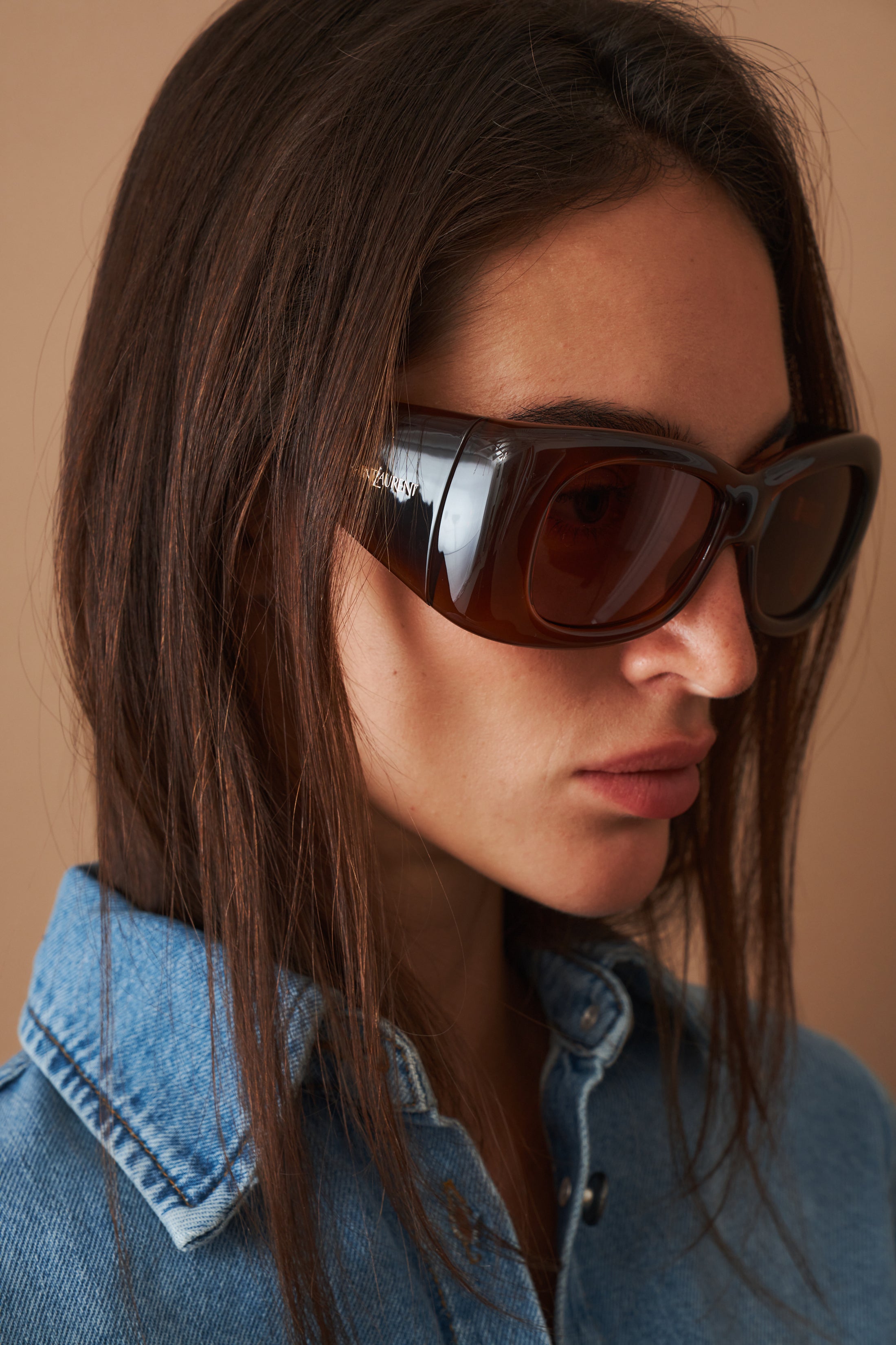 Rectangle Howl Transparent Cognac Sunglasses - DÉSORDRE