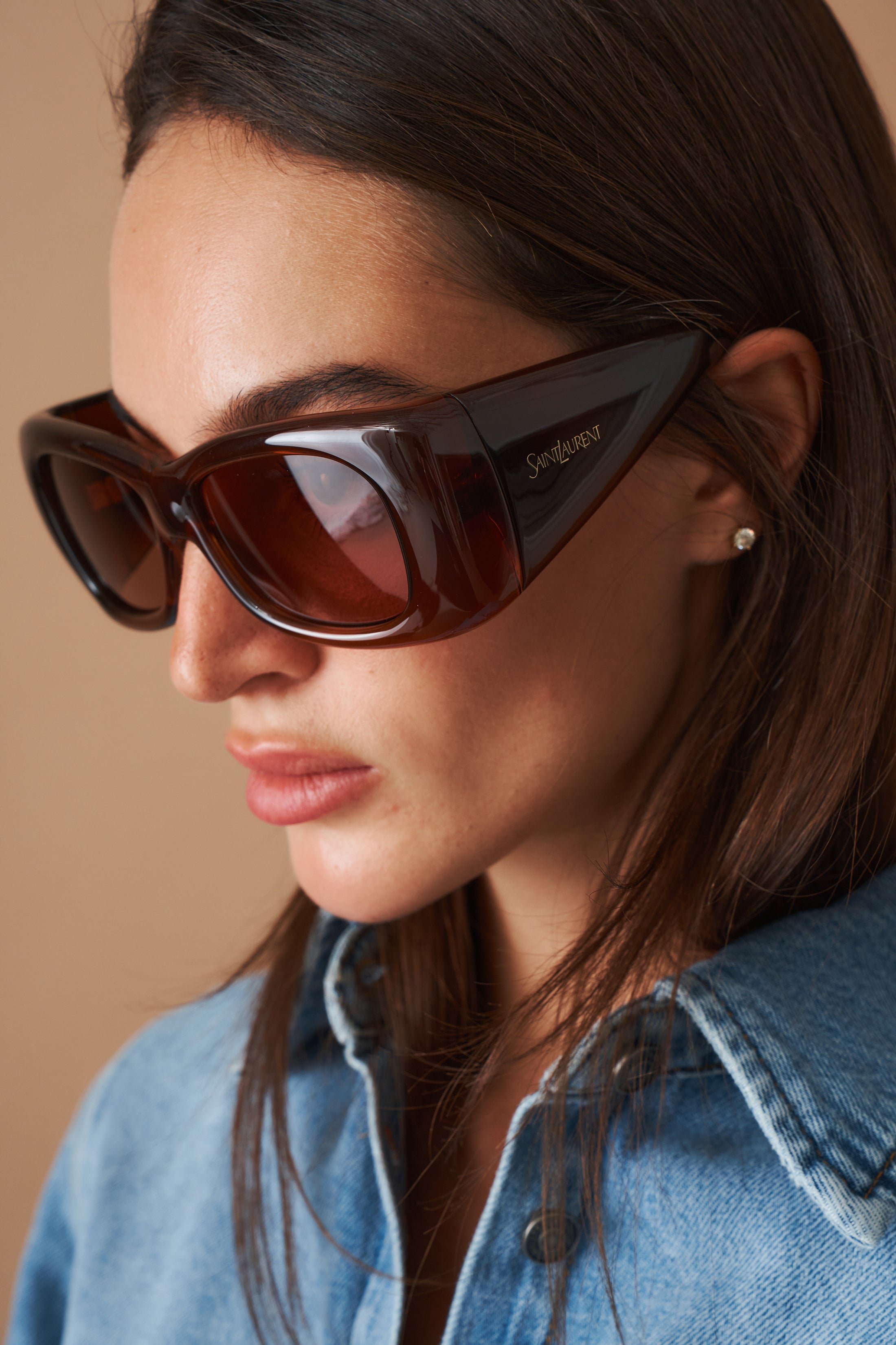 Rectangle Howl Transparent Cognac Sunglasses - DÉSORDRE