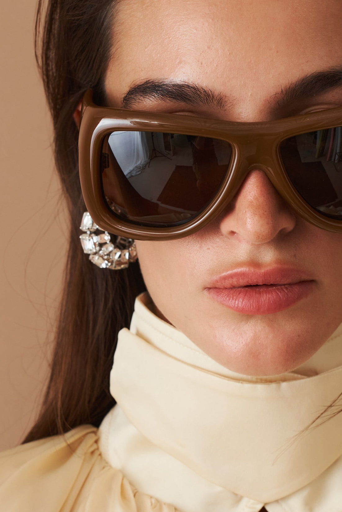 Square Howl Transparent Cognac Sunglasses - DÉSORDRE