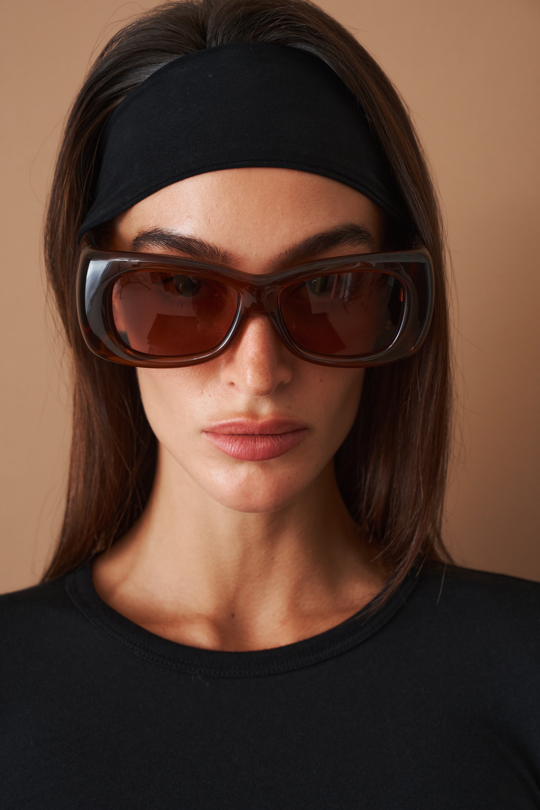 Rectangle Howl Transparent Cognac Sunglasses - DÉSORDRE