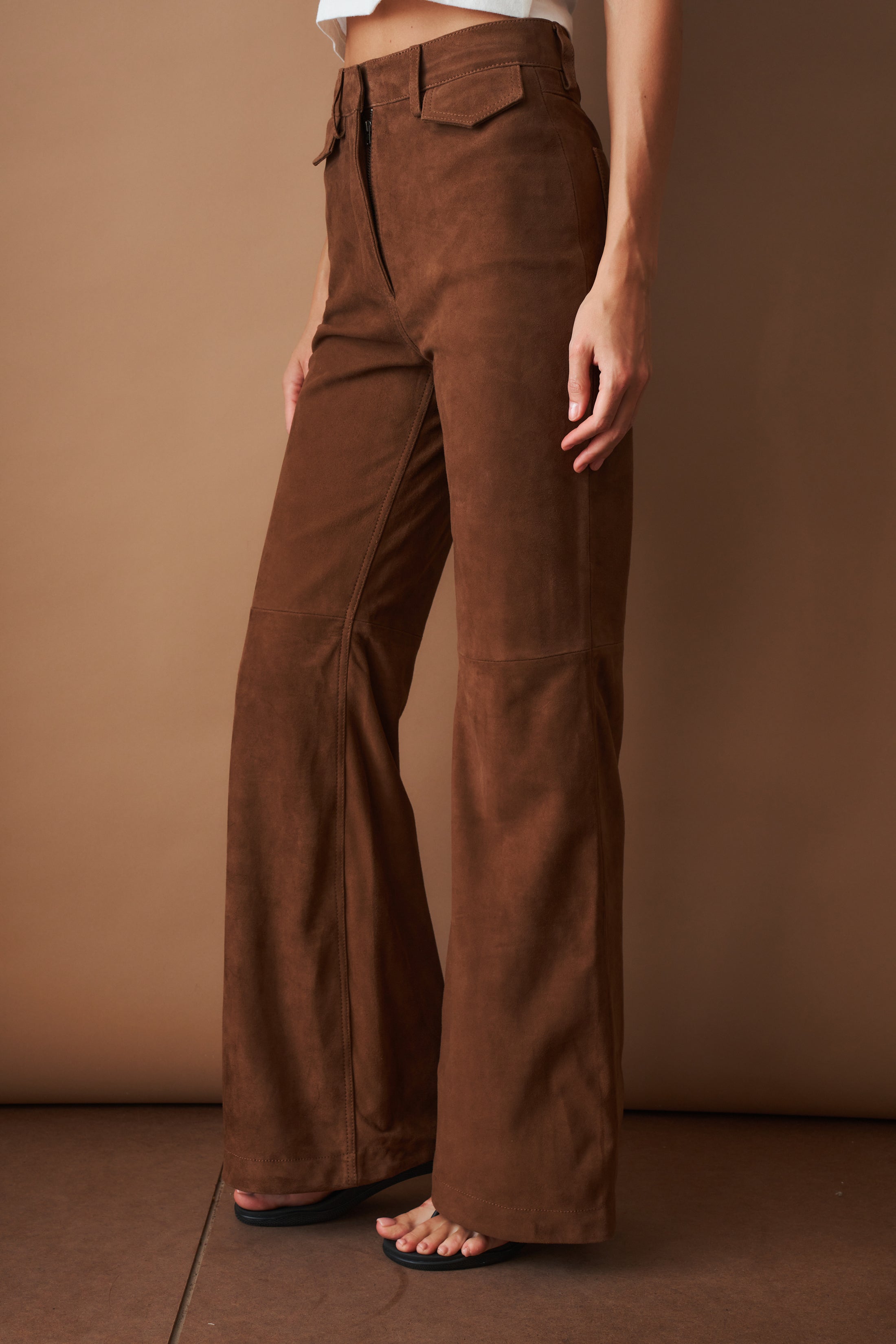 Suede High Waisted Pants - DÉSORDRE