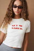 White Slogan Baby Tee - DÉSORDRE