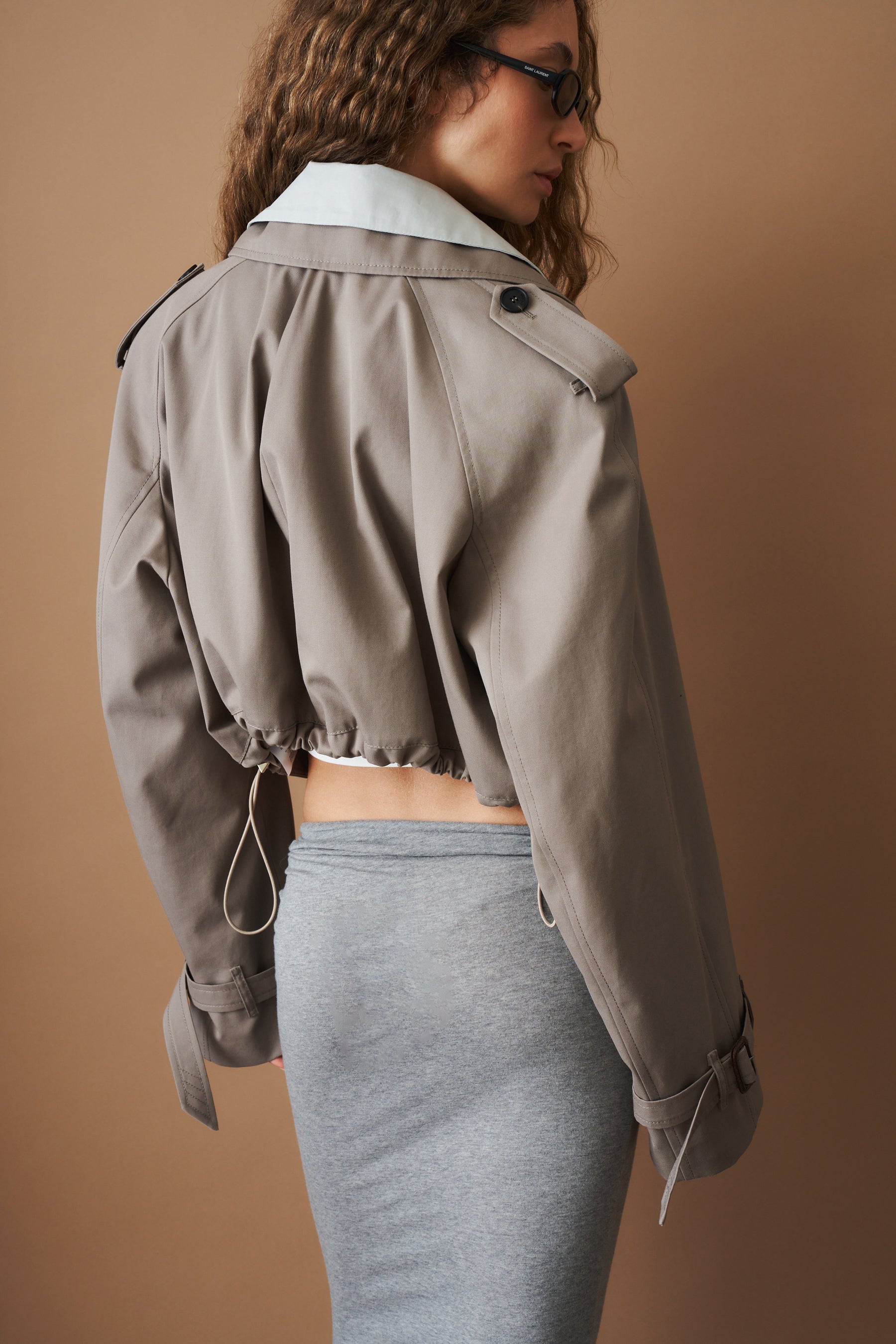 Grey Short Trench Coat - DÉSORDRE