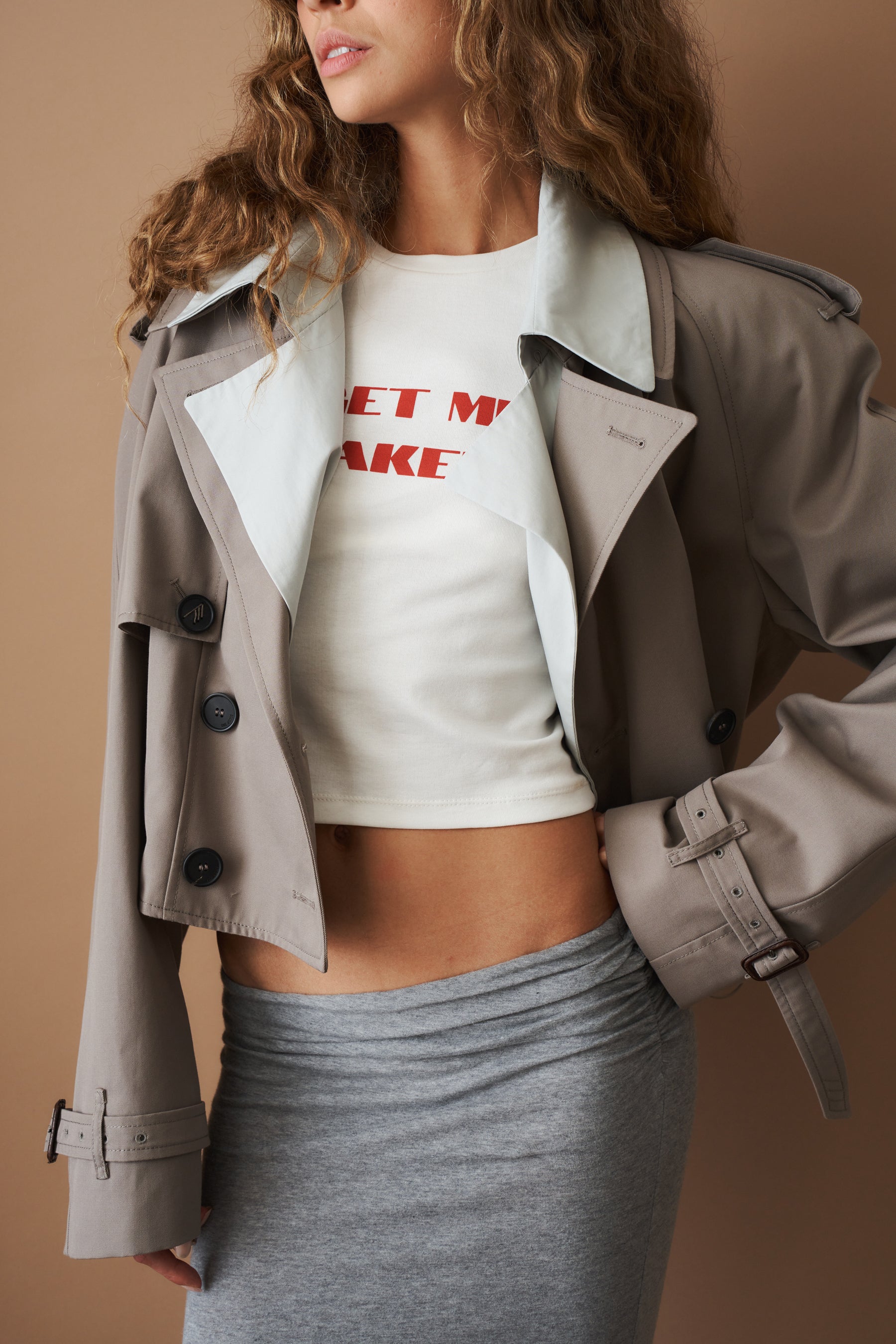 Grey Short Trench Coat - DÉSORDRE