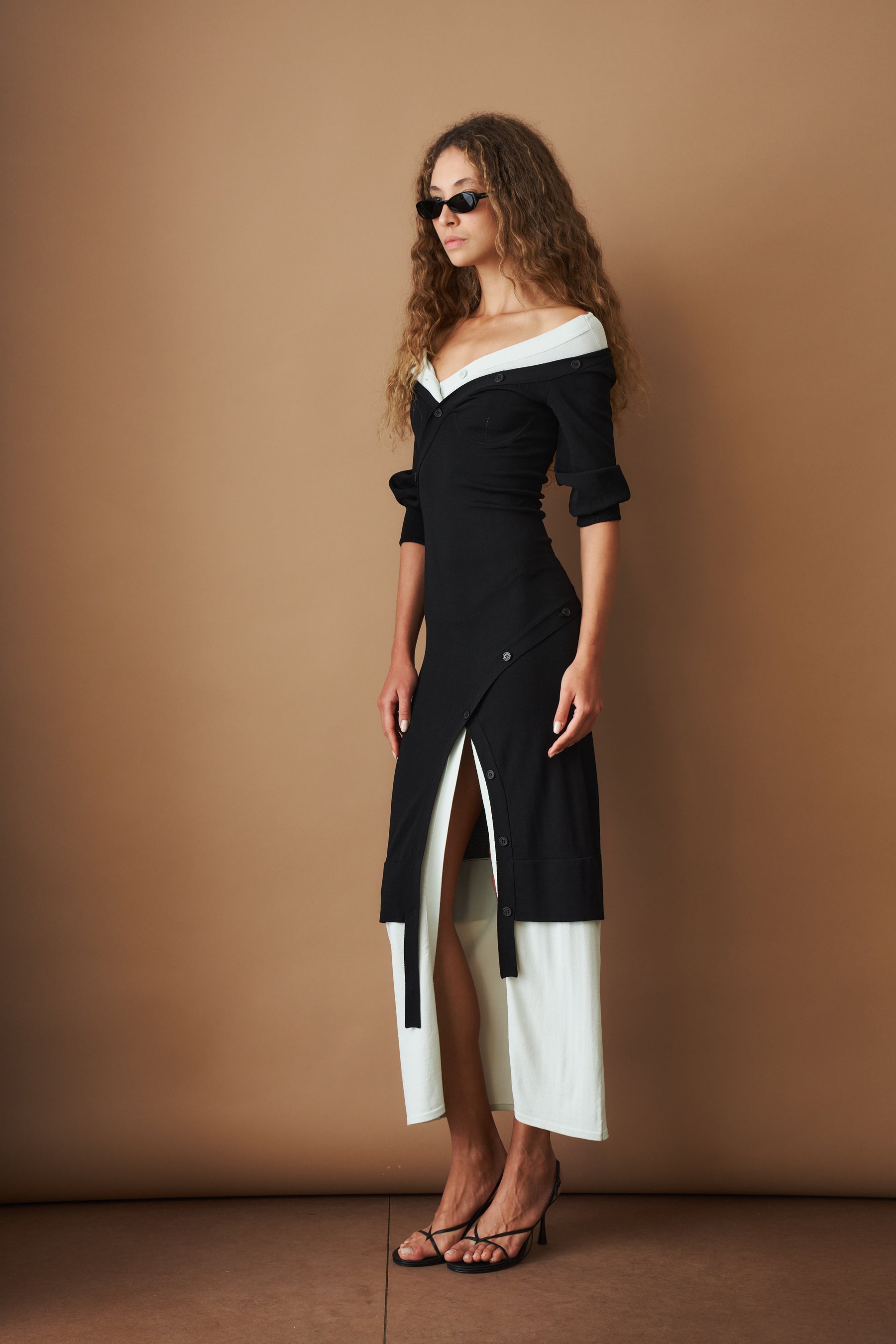 Black and Green Knitted Dress - DÉSORDRE