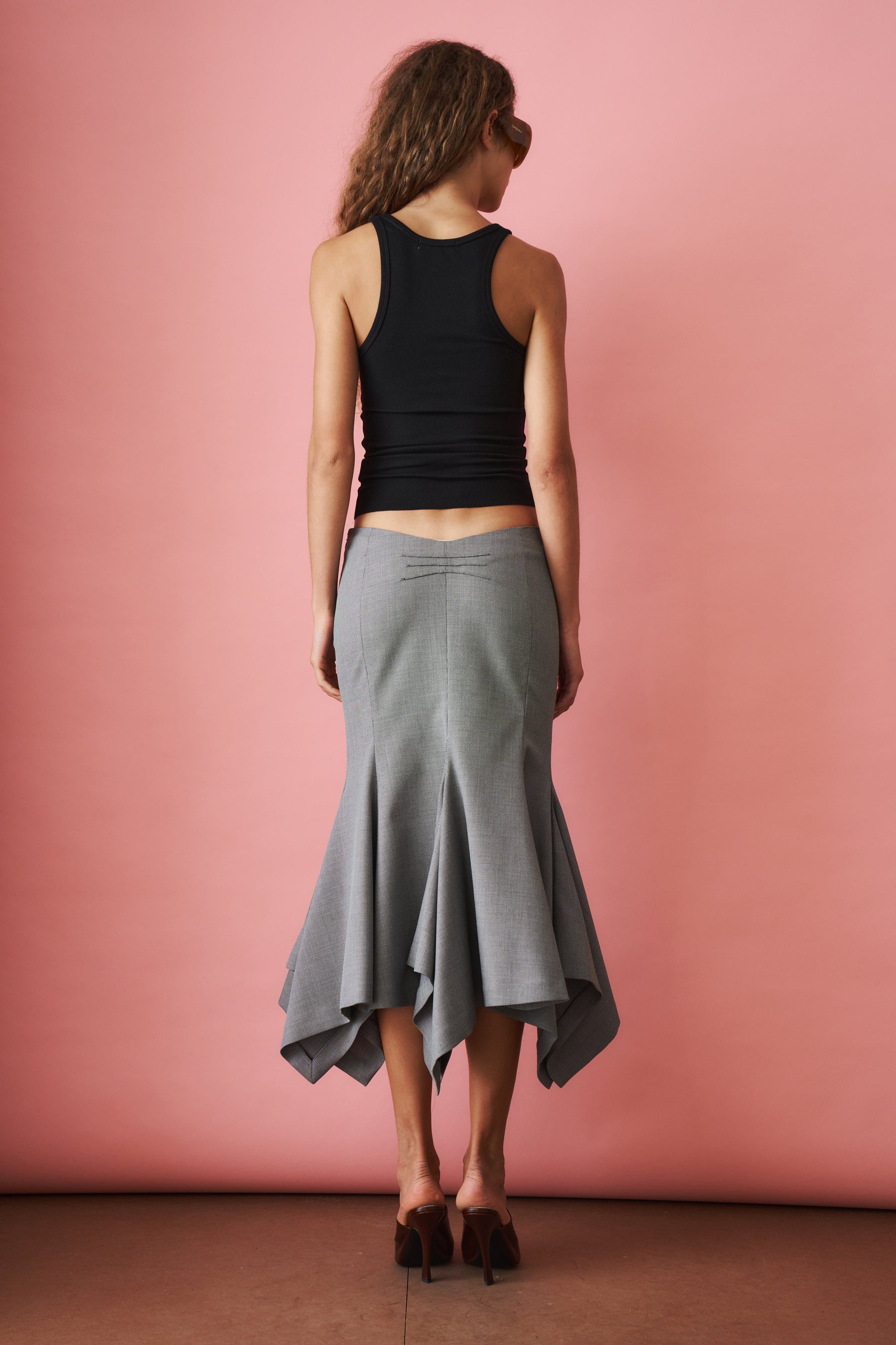 Black and White Midi Skirt - DÉSORDRE