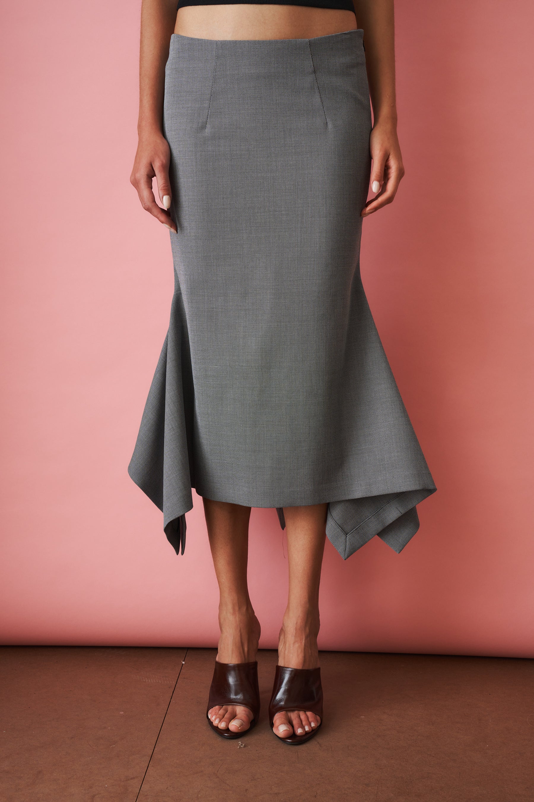 Black and White Midi Skirt - DÉSORDRE