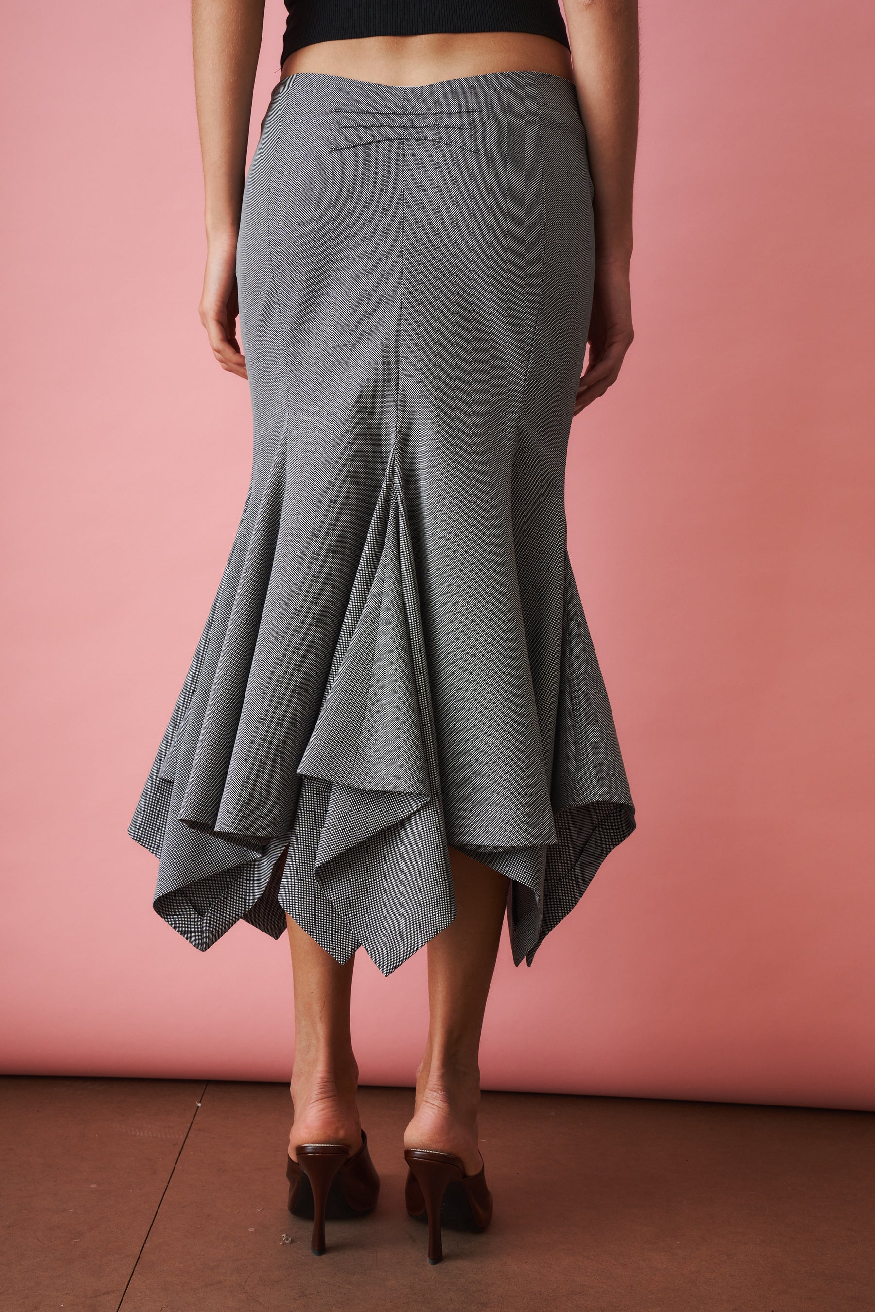 Black and White Midi Skirt - DÉSORDRE