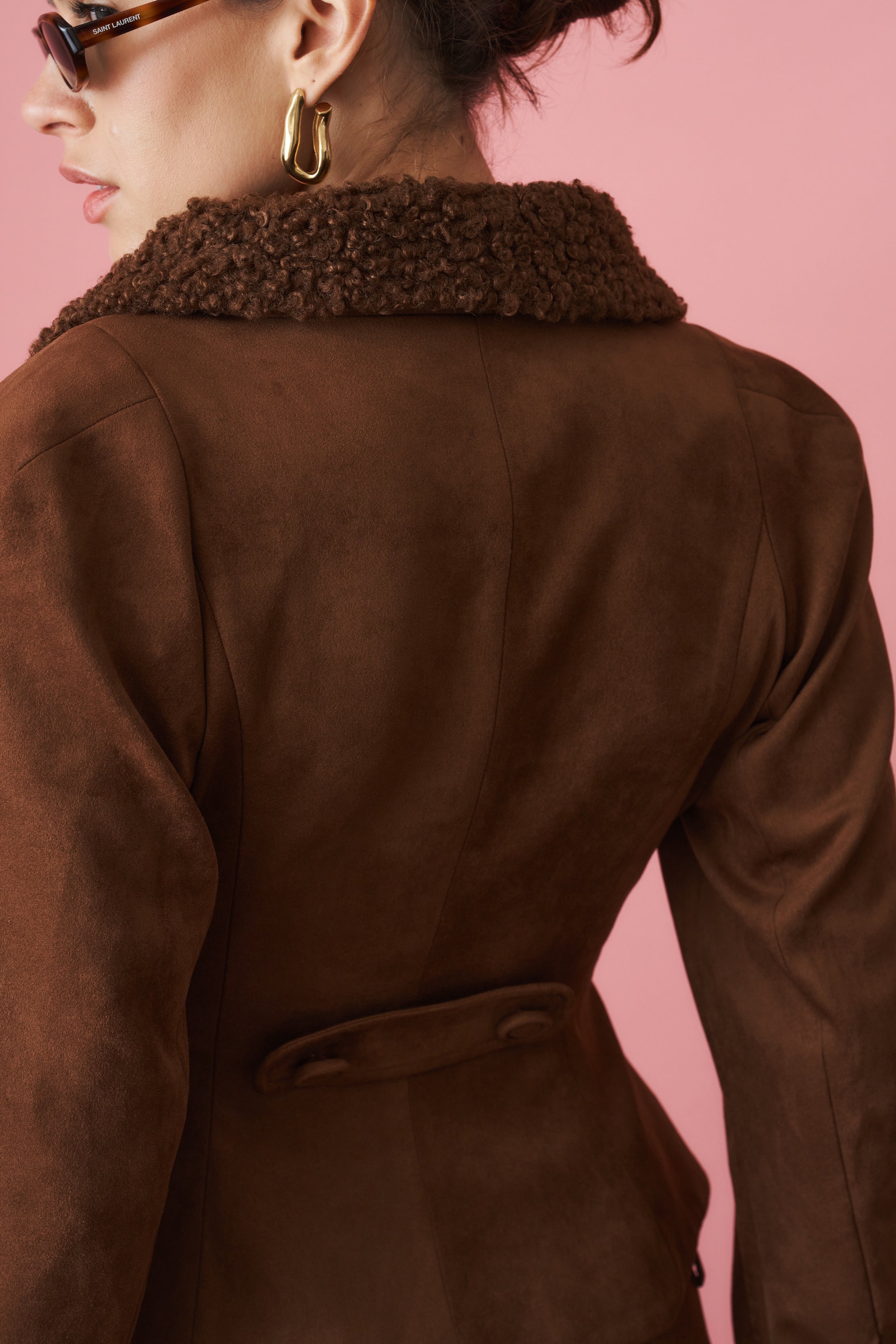 Celine Brown Eco Suede Coat - DÉSORDRE