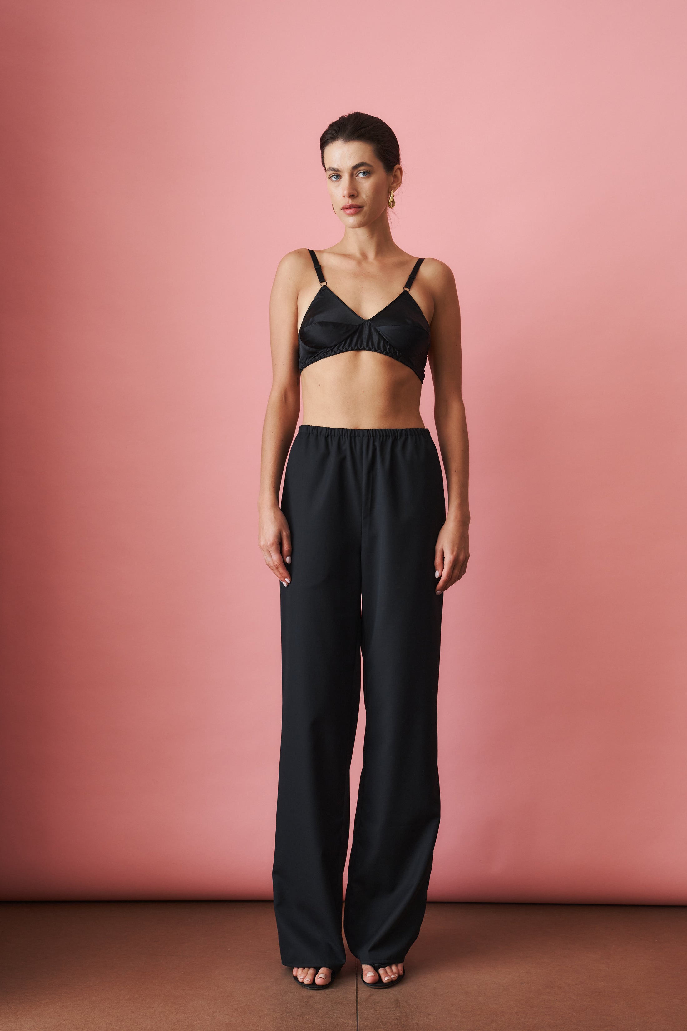 Belmont Black Silk Bra - DÉSORDRE