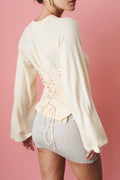 Off Season Knitted Raglan Shirt Antique Cream - DÉSORDRE