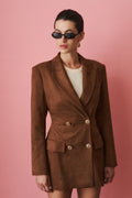 Sienne Brown Eco Suede Blazer - DÉSORDRE
