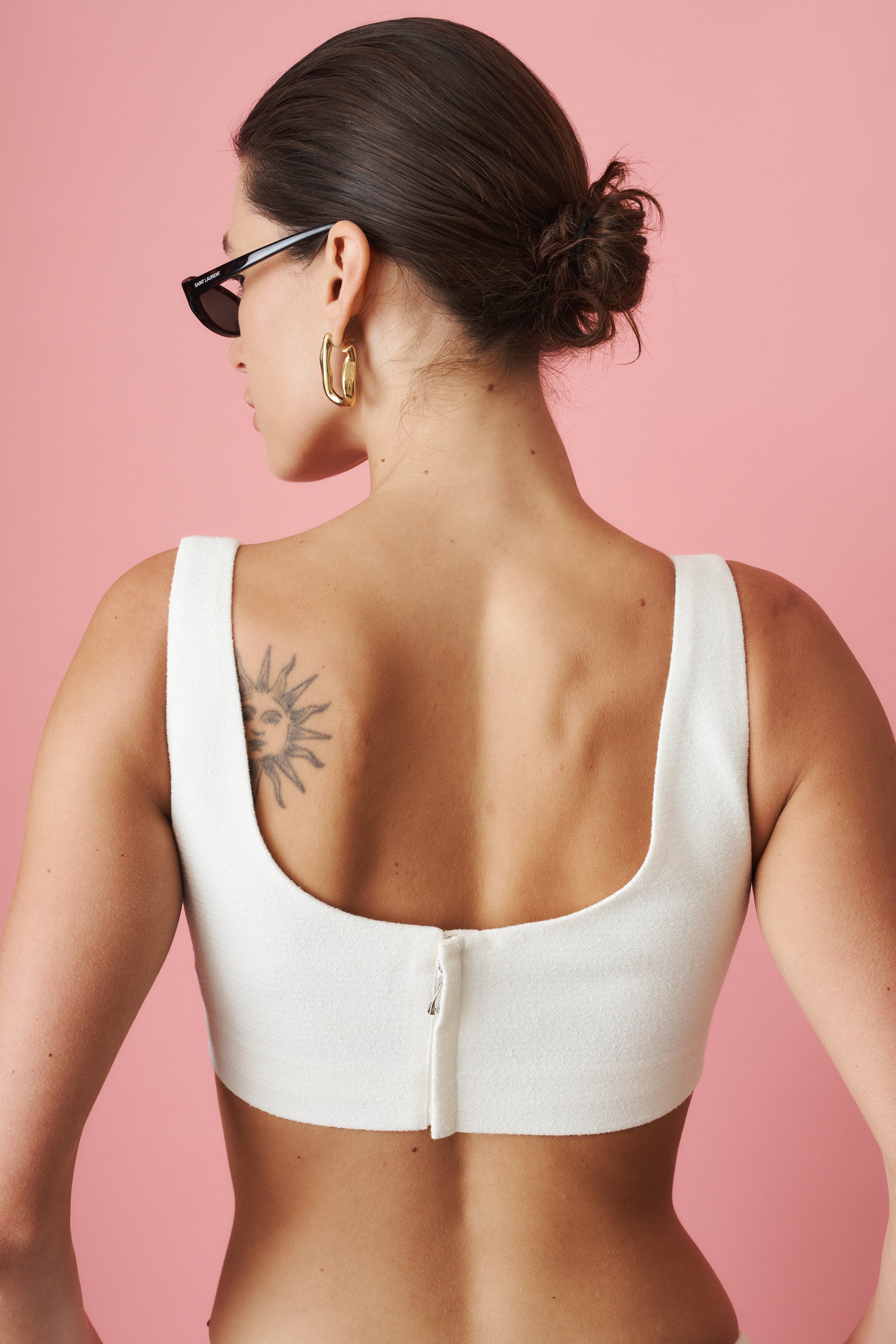 Natalia Tailored Cropped White Top - DÉSORDRE