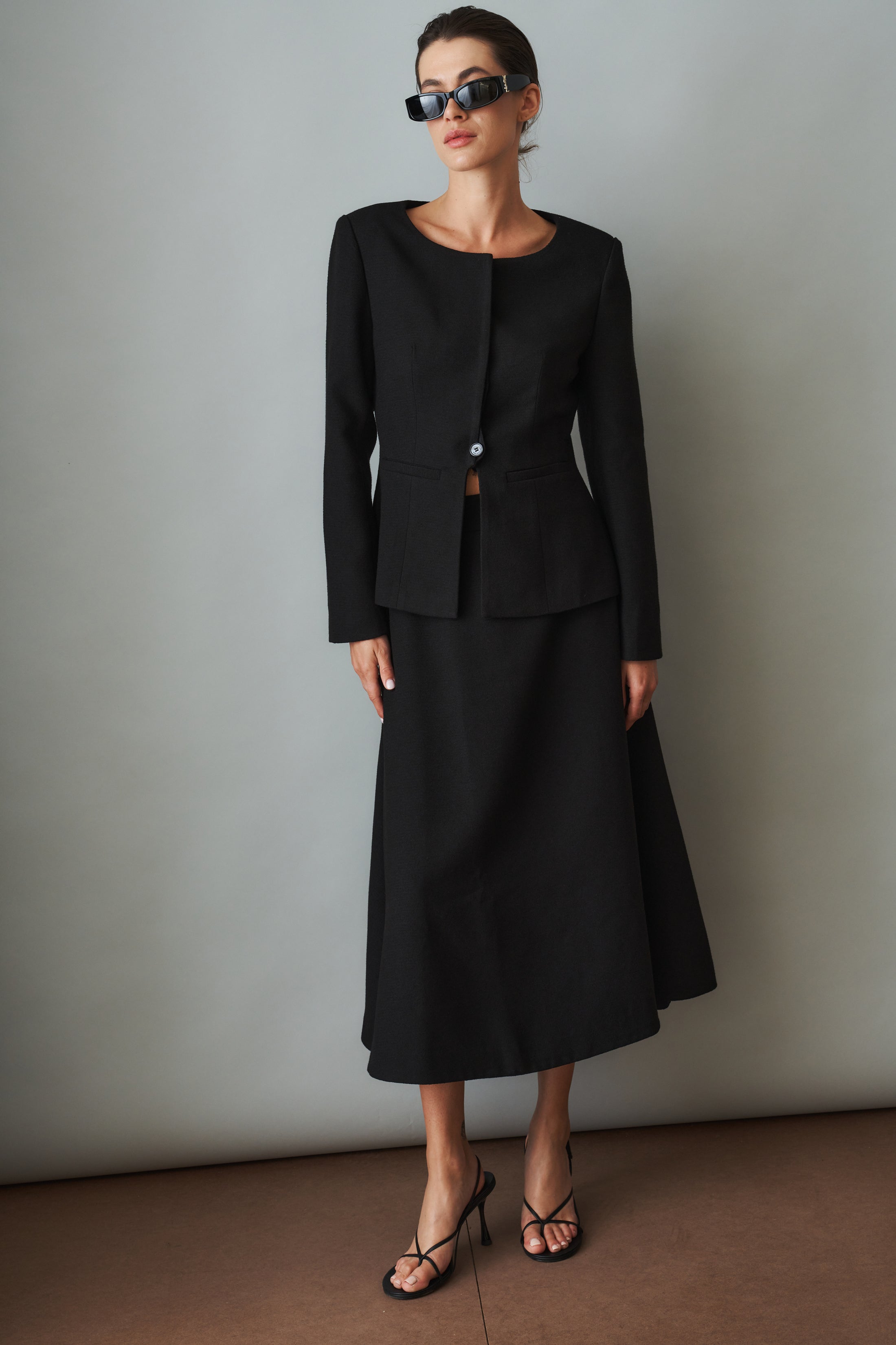 Natalia Tailored Hidden Placket Black Blazer - DÉSORDRE