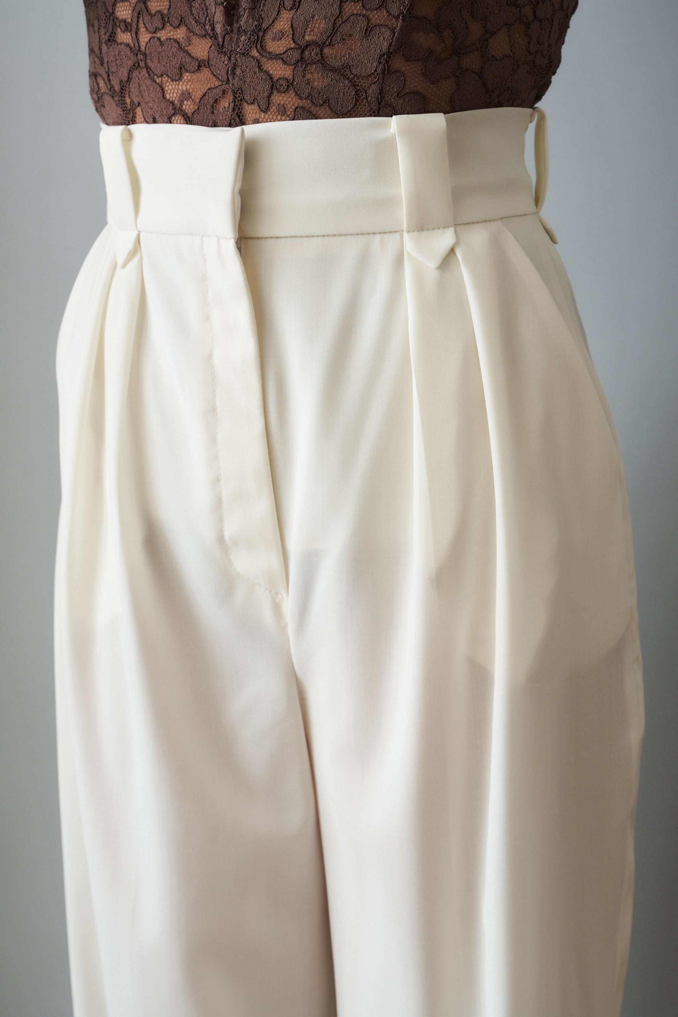 Eggshell Wool Pants - DÉSORDRE