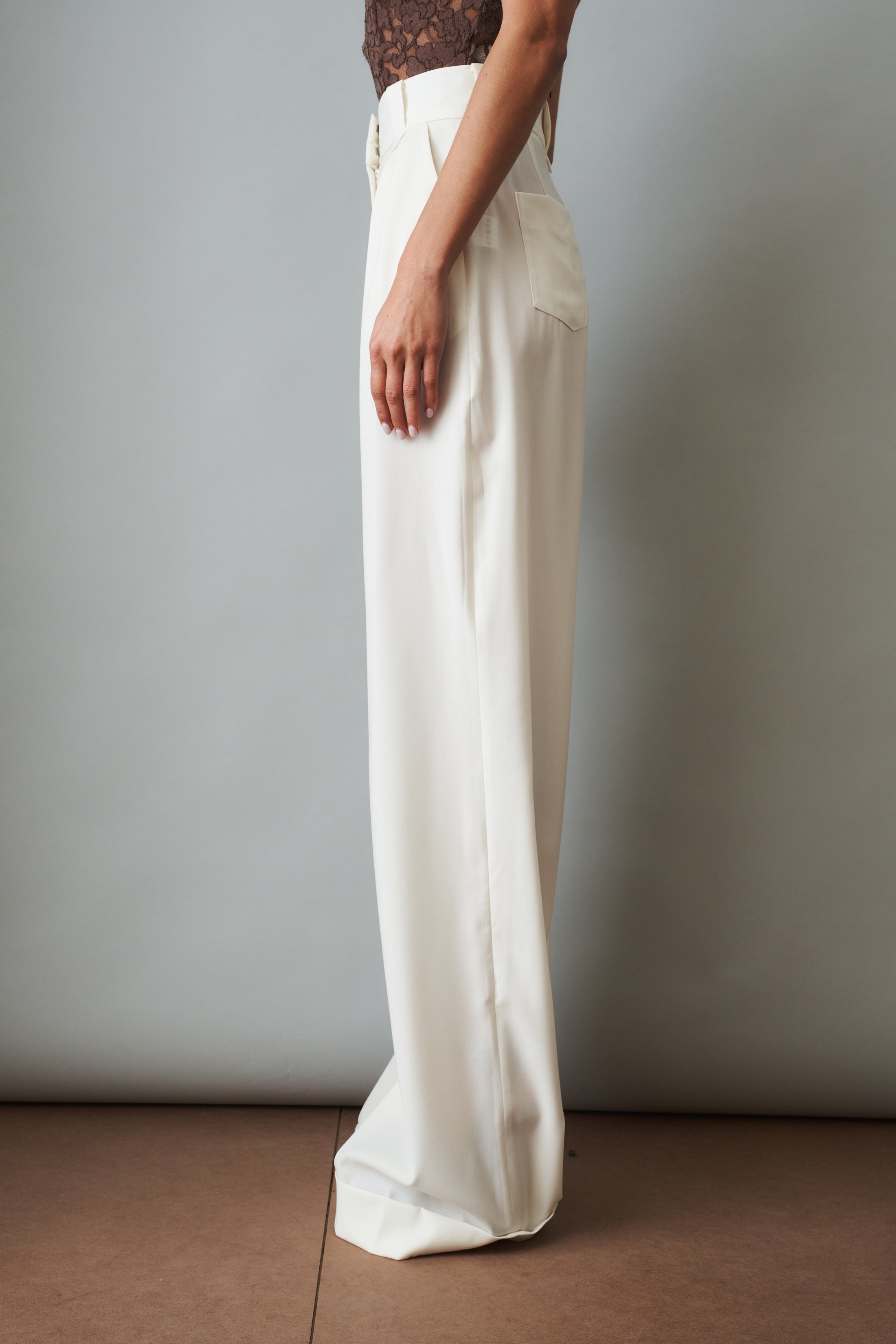 Eggshell Wool Pants - DÉSORDRE
