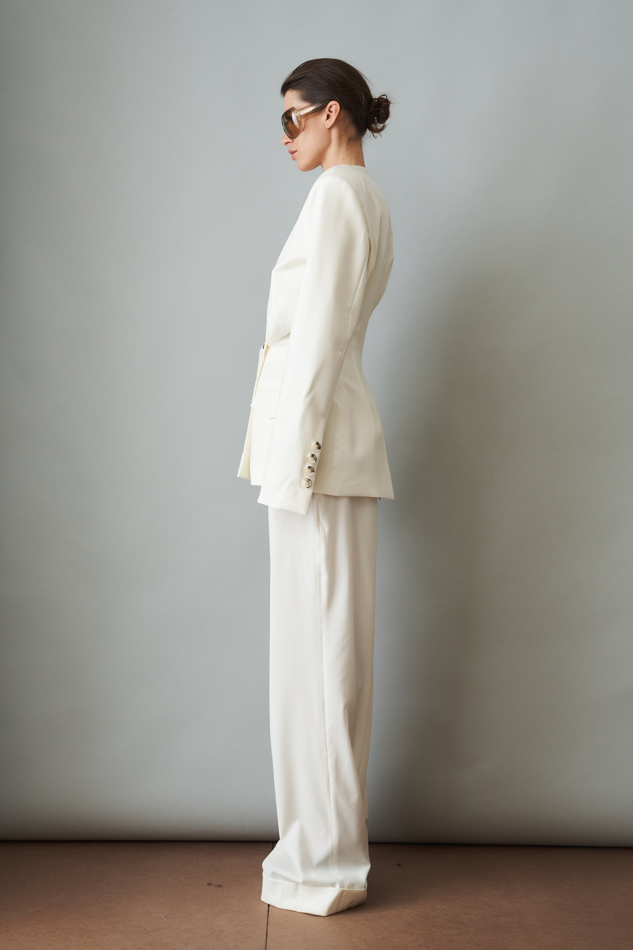 Structured Eggshell Wool Jacket - DÉSORDRE