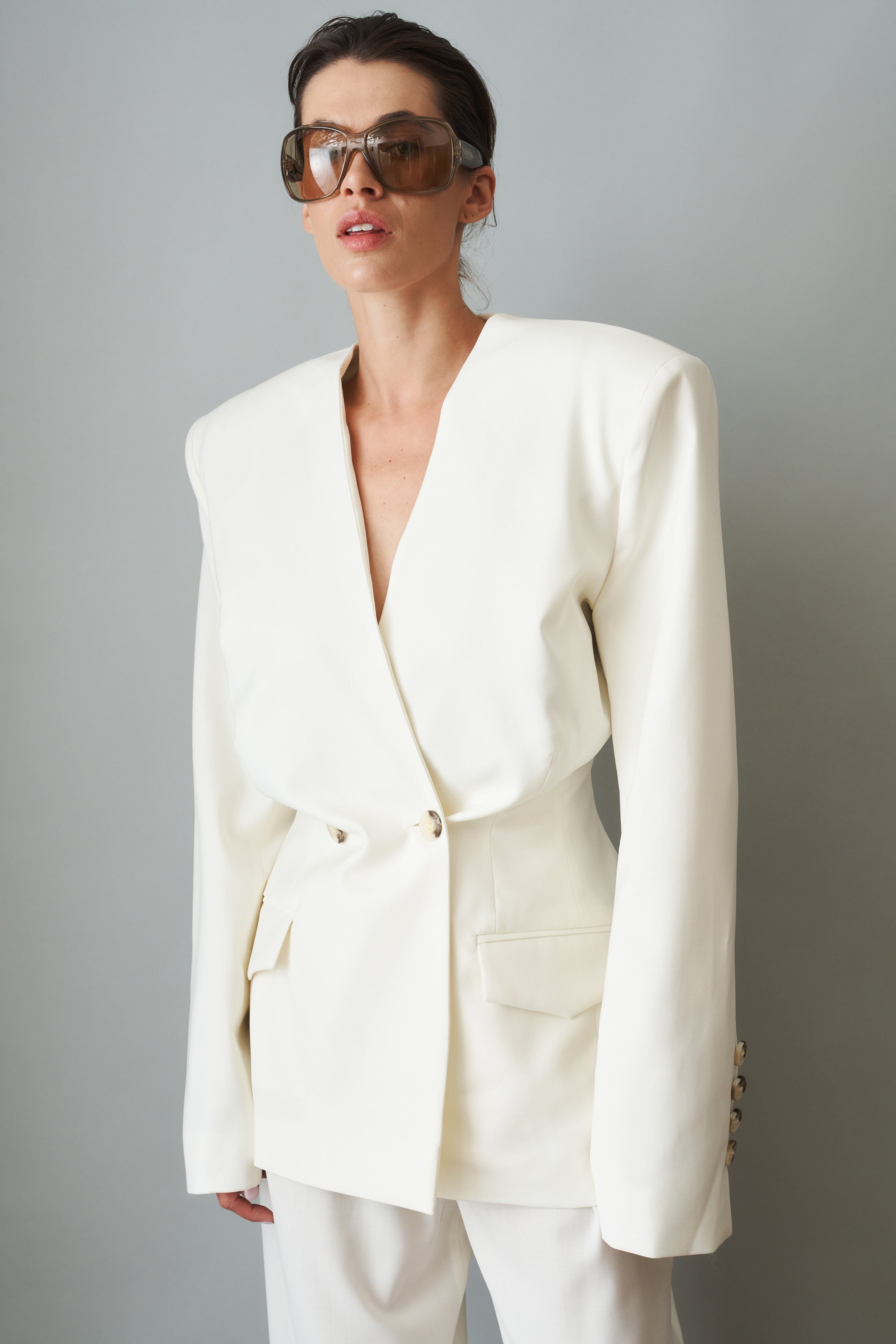 Structured Eggshell Wool Jacket - DÉSORDRE