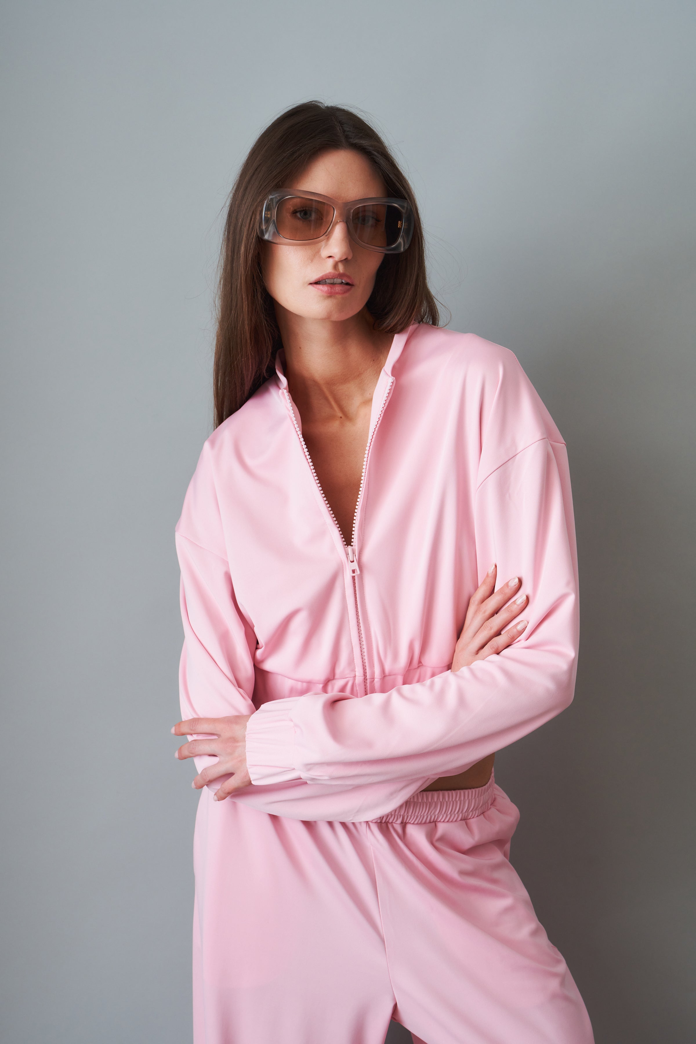 Pink Cropped Bomber - DÉSORDRE