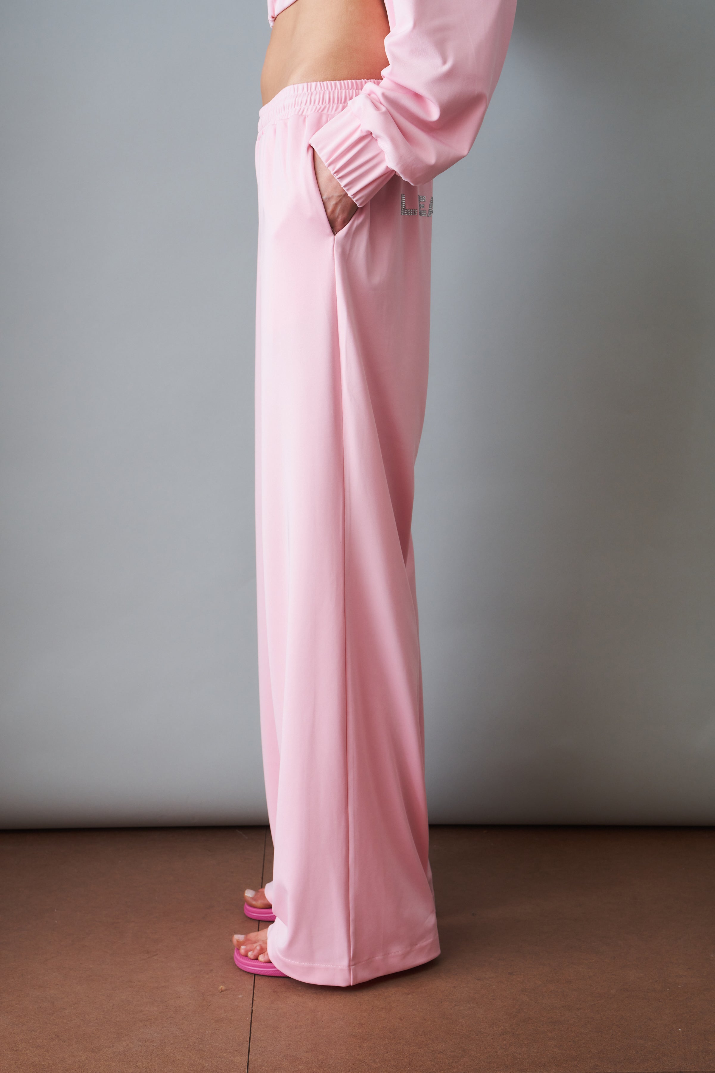 Pink Rhinestone Trackpants - DÉSORDRE