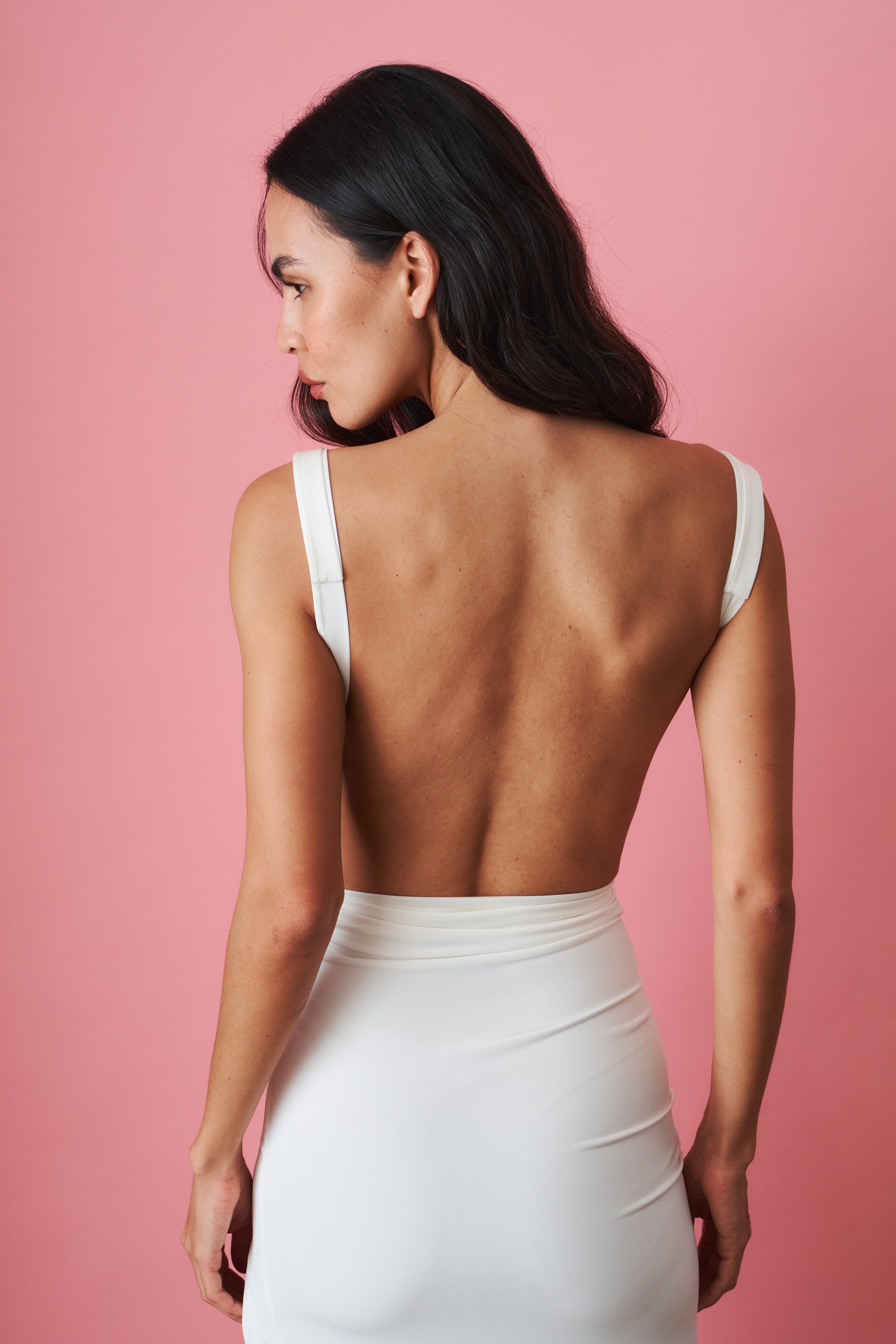 White Draped Maxi Dress - DÉSORDRE