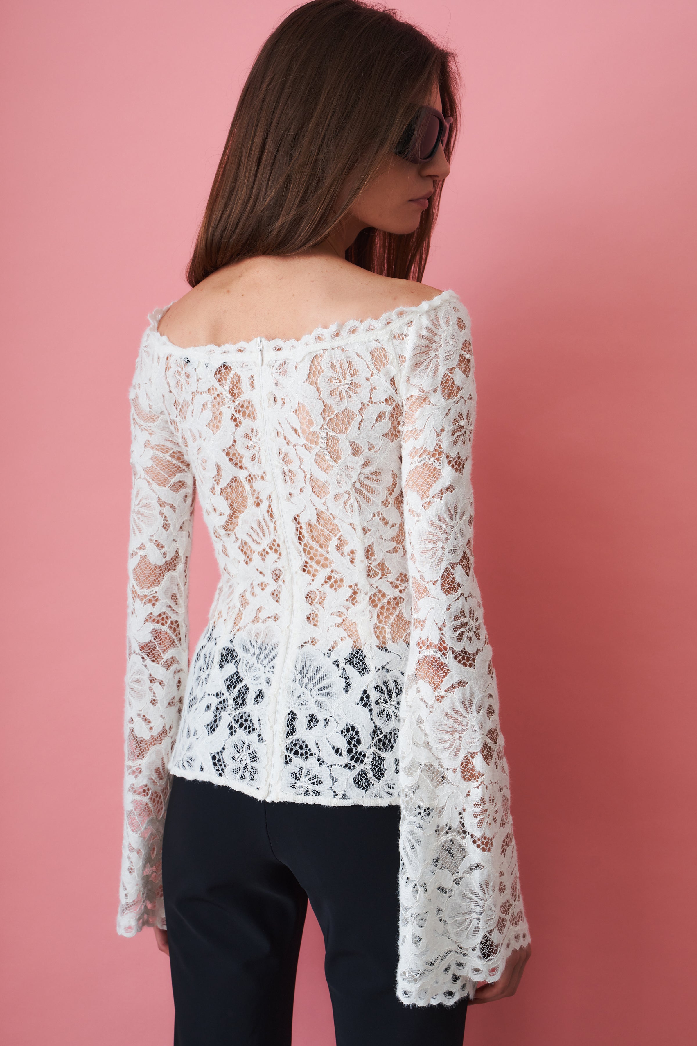 Nomi Lace Blouse White - DÉSORDRE