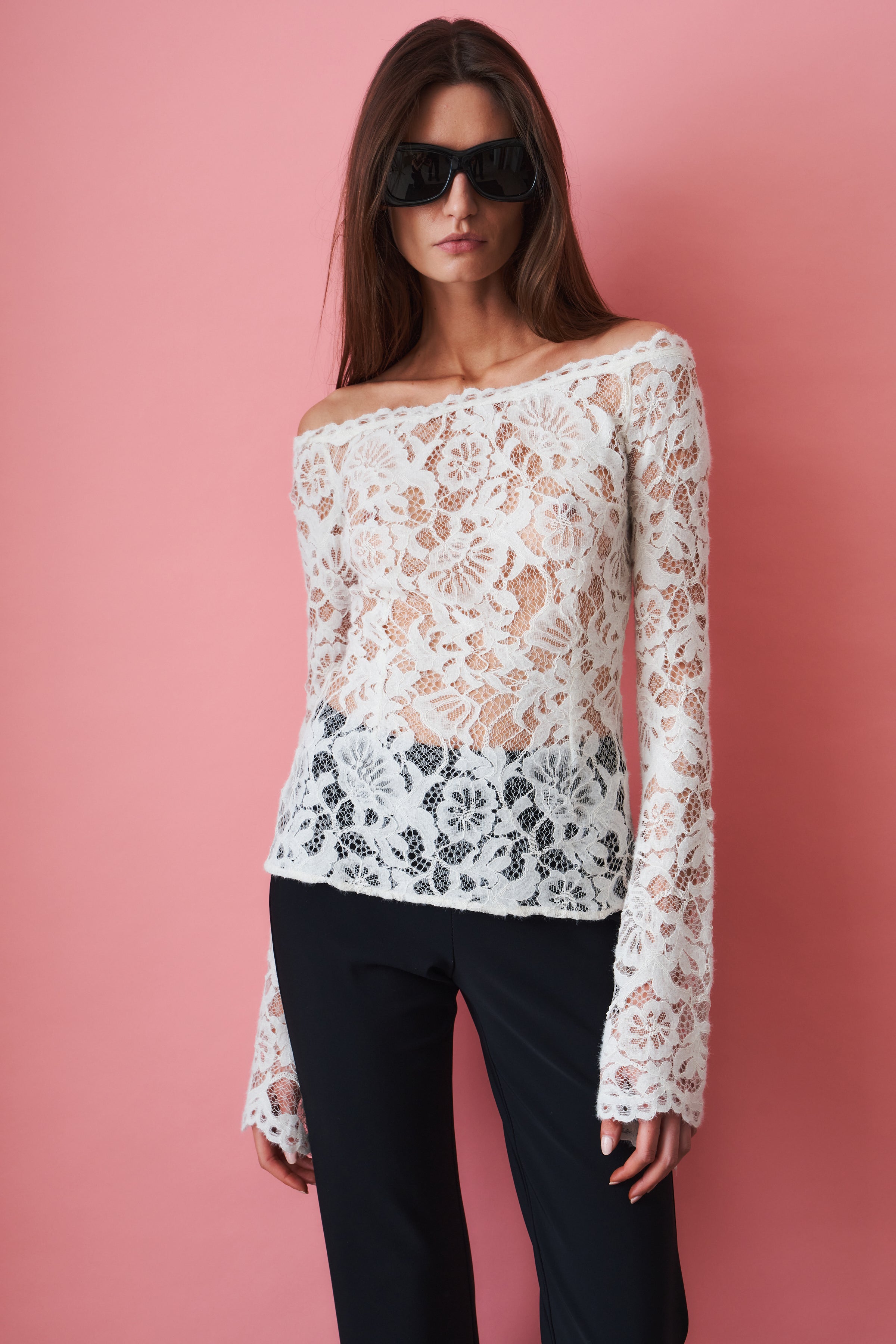 Nomi Lace Blouse White - DÉSORDRE