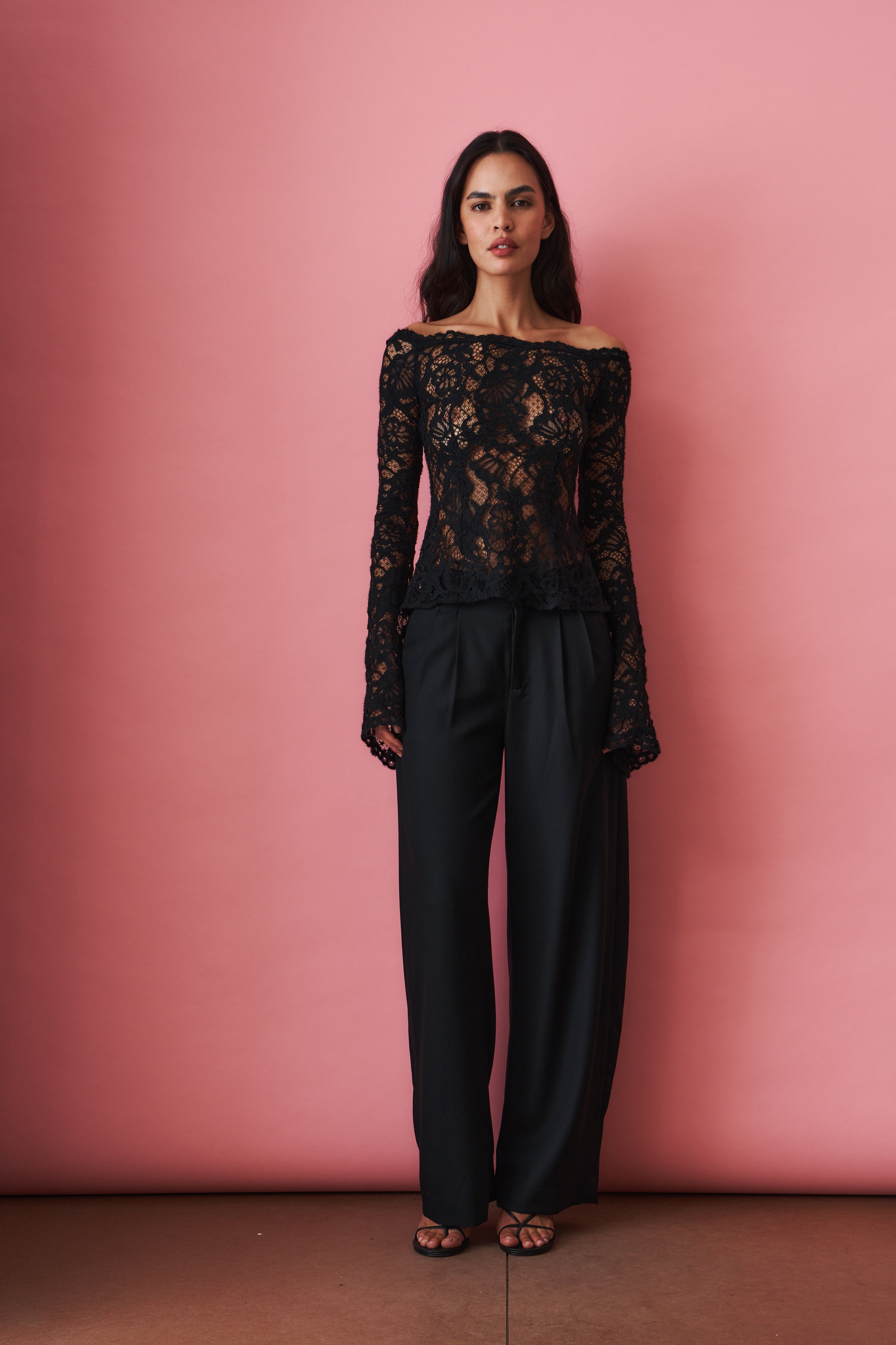 Nomi Lace Blouse Black - DÉSORDRE