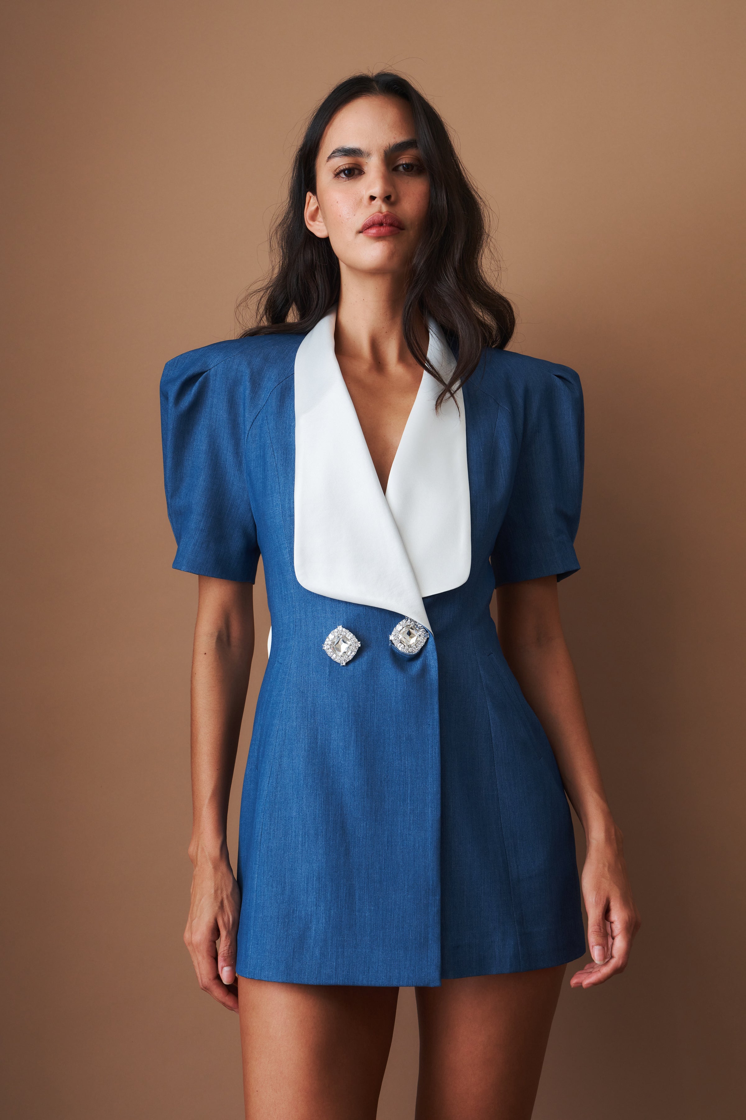 Alia Puff Sleeve Blue Dress - DÉSORDRE