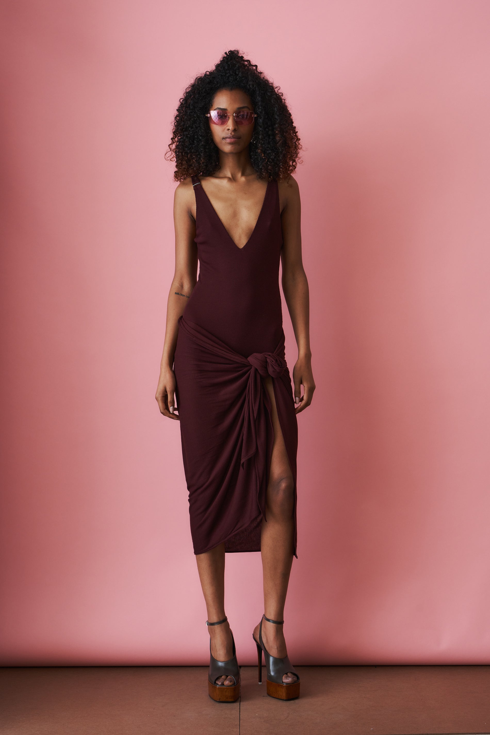 Dark Grape Midi Dress