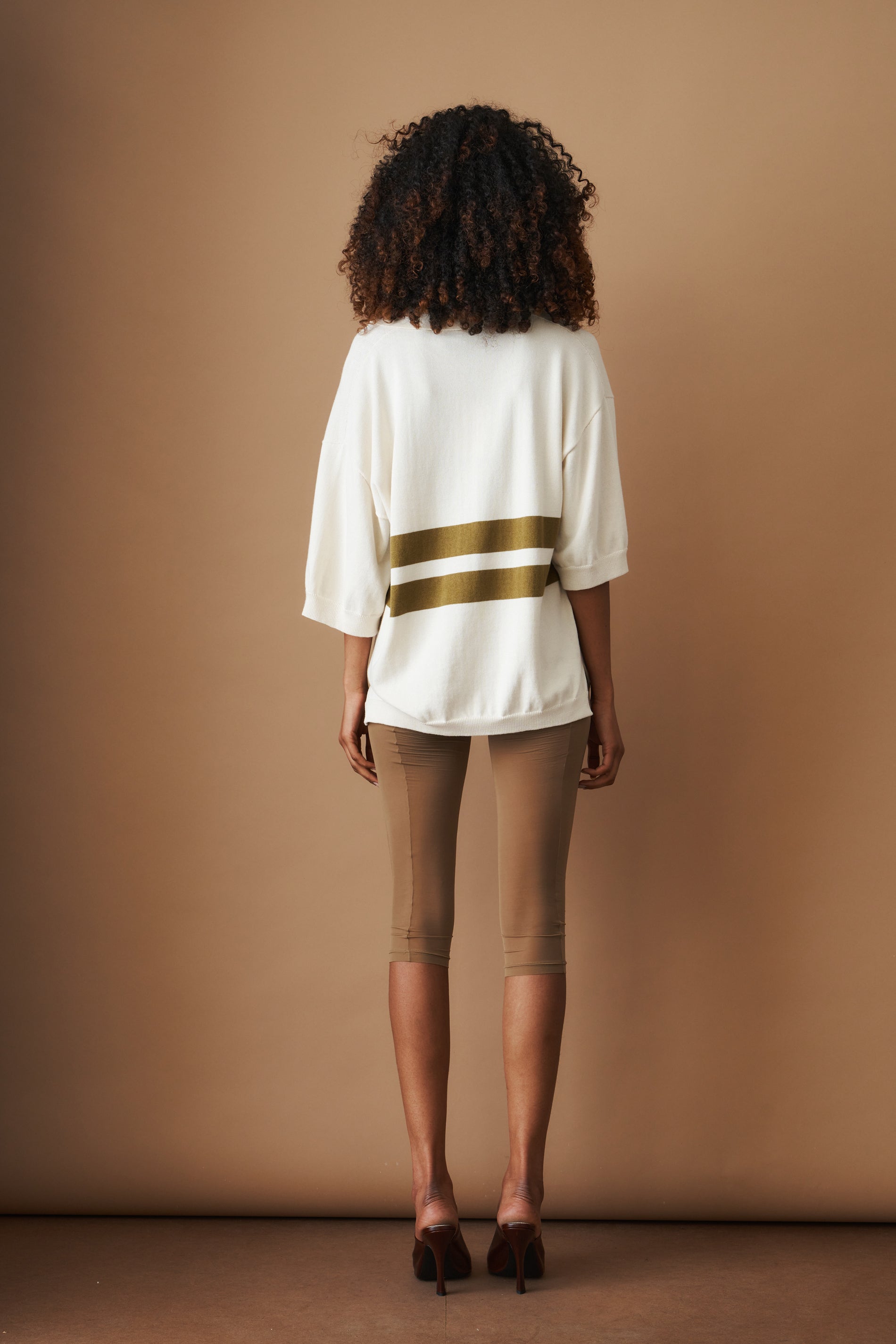 Light Yellow and Dark Brown T-Shirt