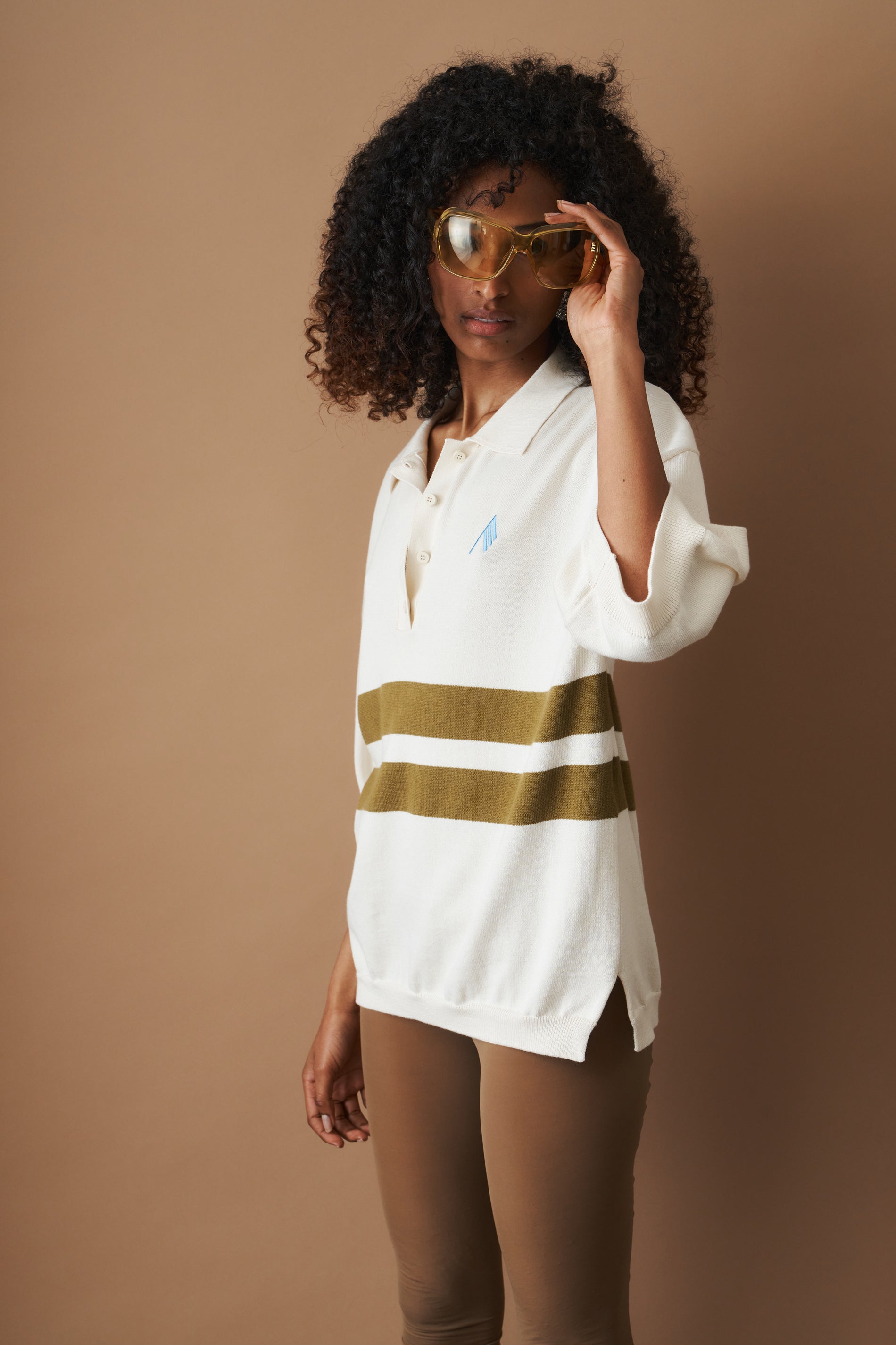 Light Yellow and Dark Brown T-Shirt