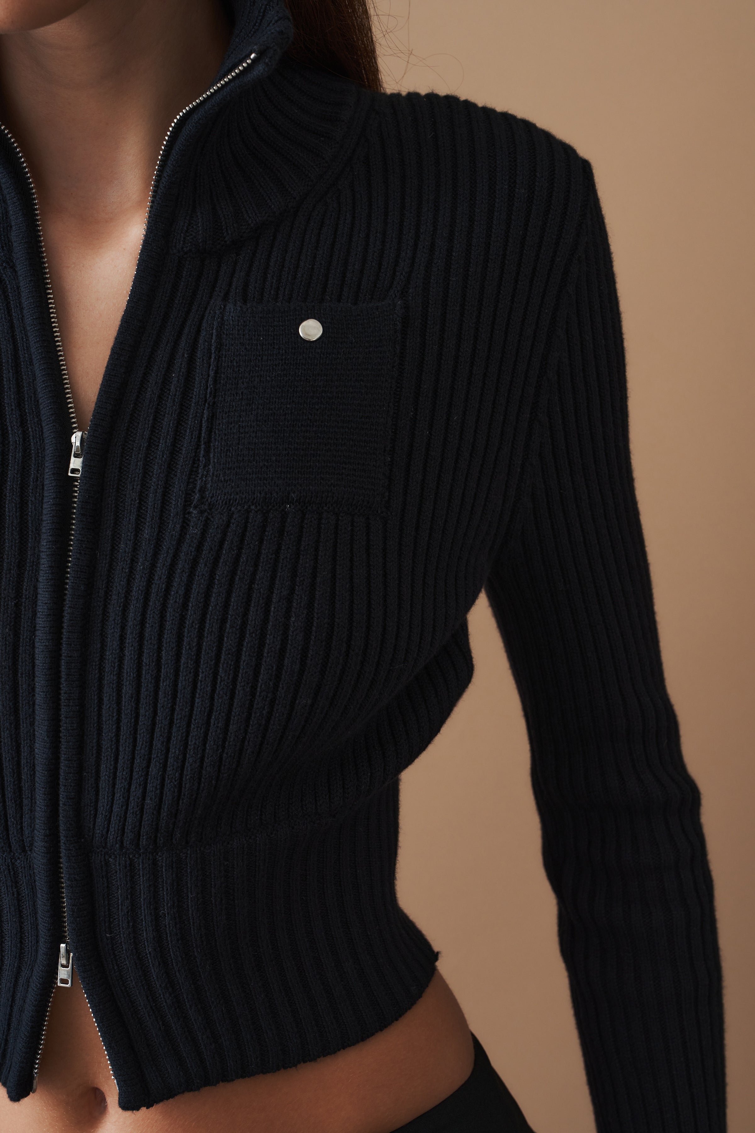 The Weekday Zip Up Black