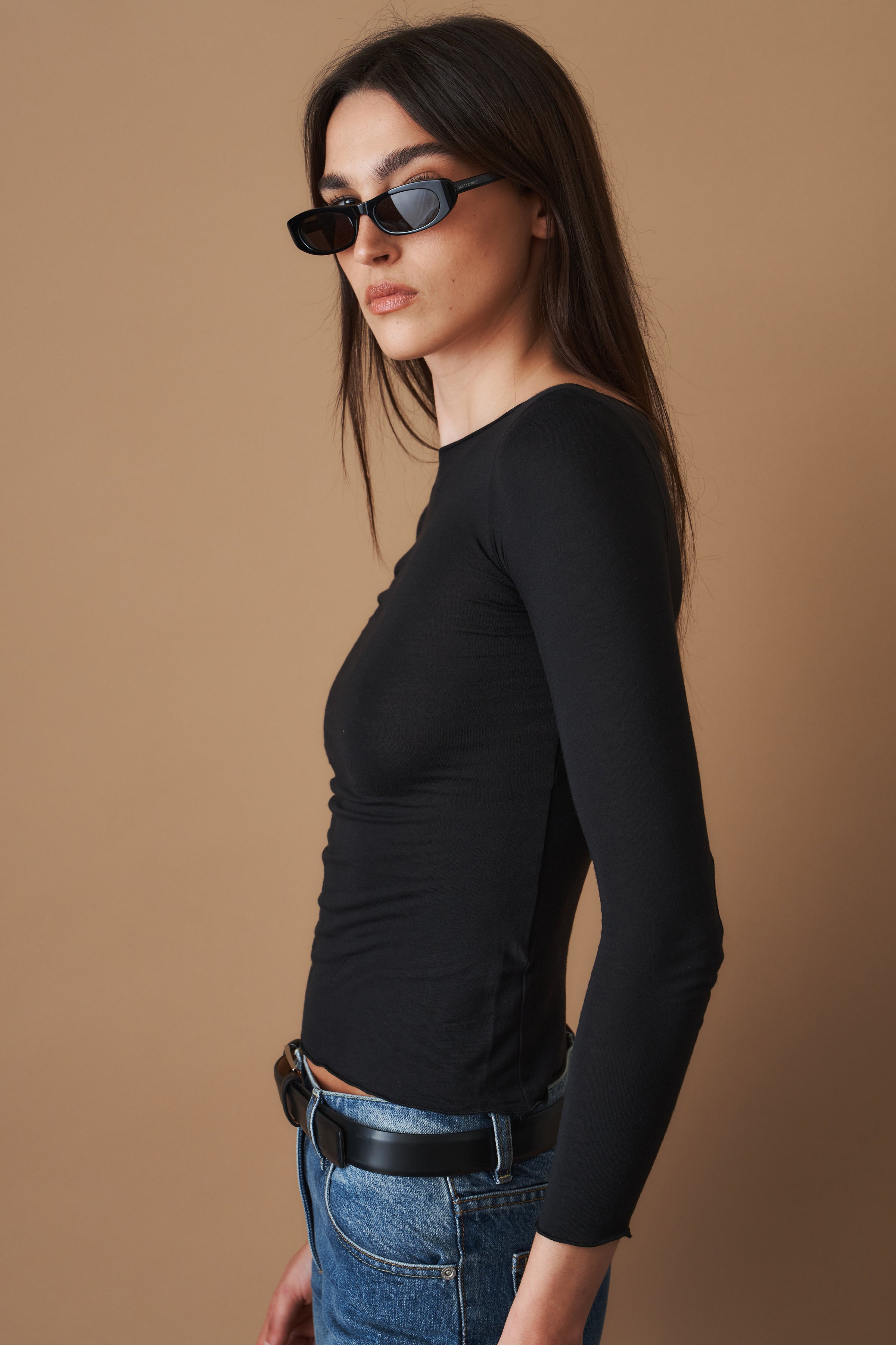 Boatneck Long Sleeve Black