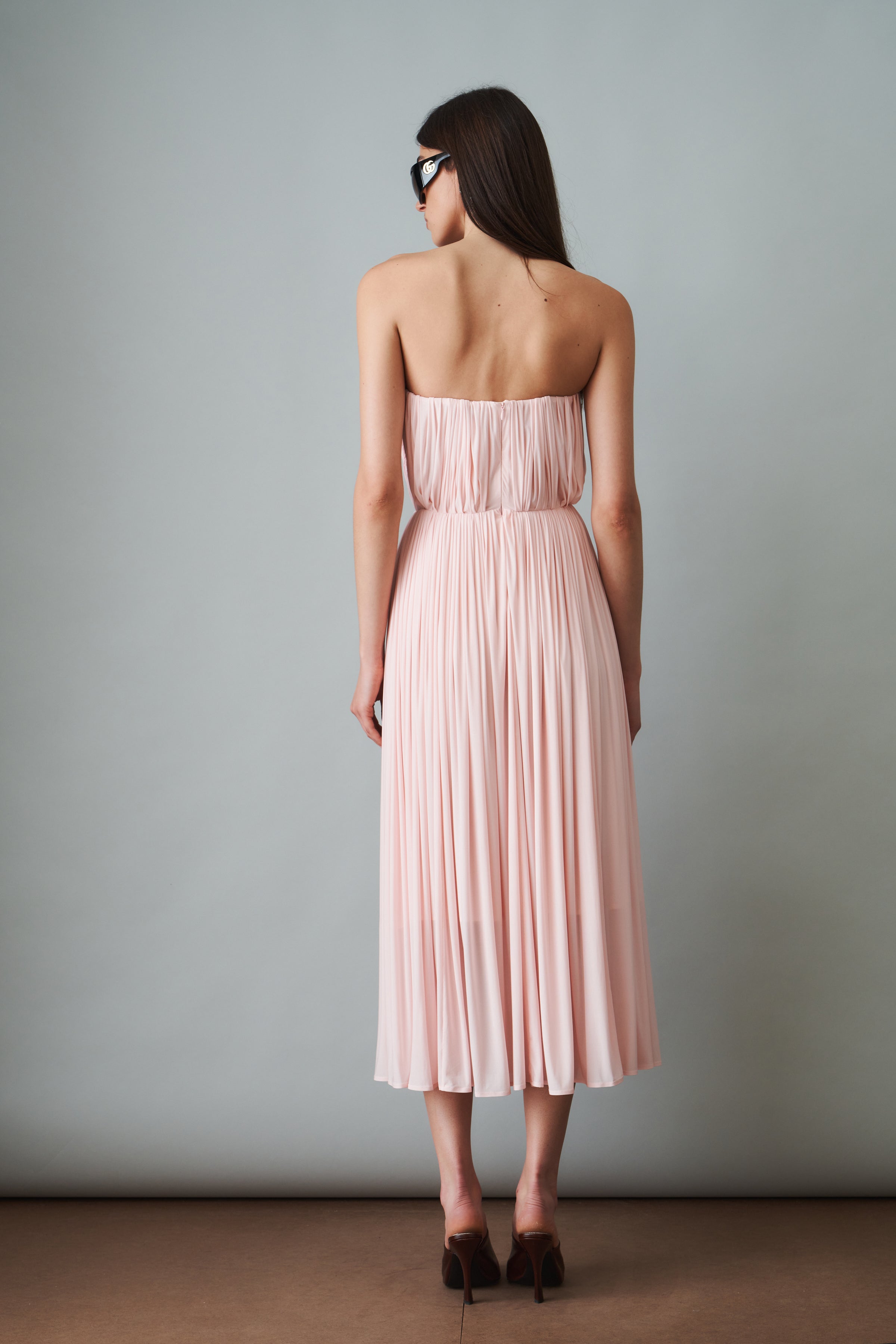 A Line Pink Midi Dress