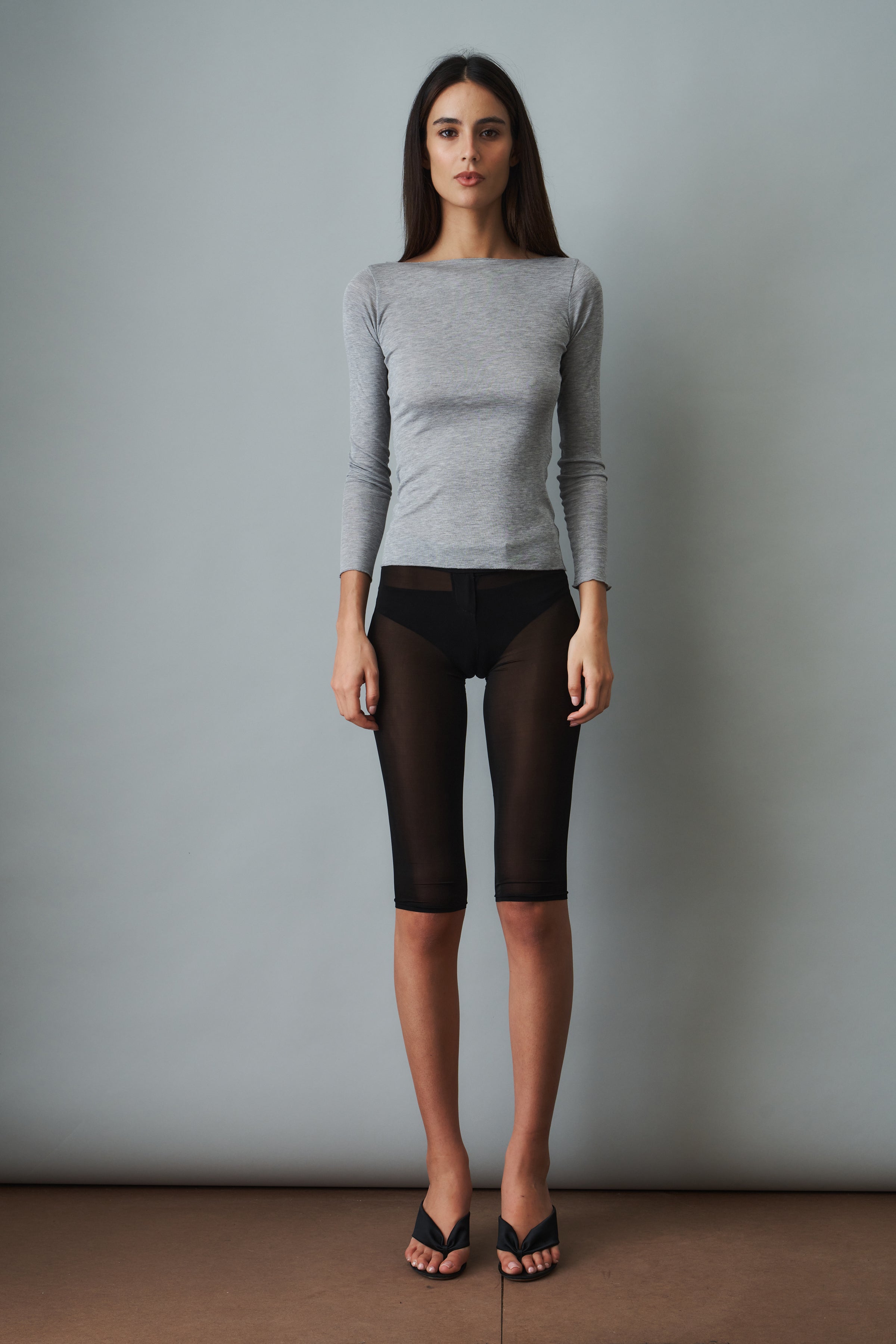 Boatneck Long Sleeve Grey