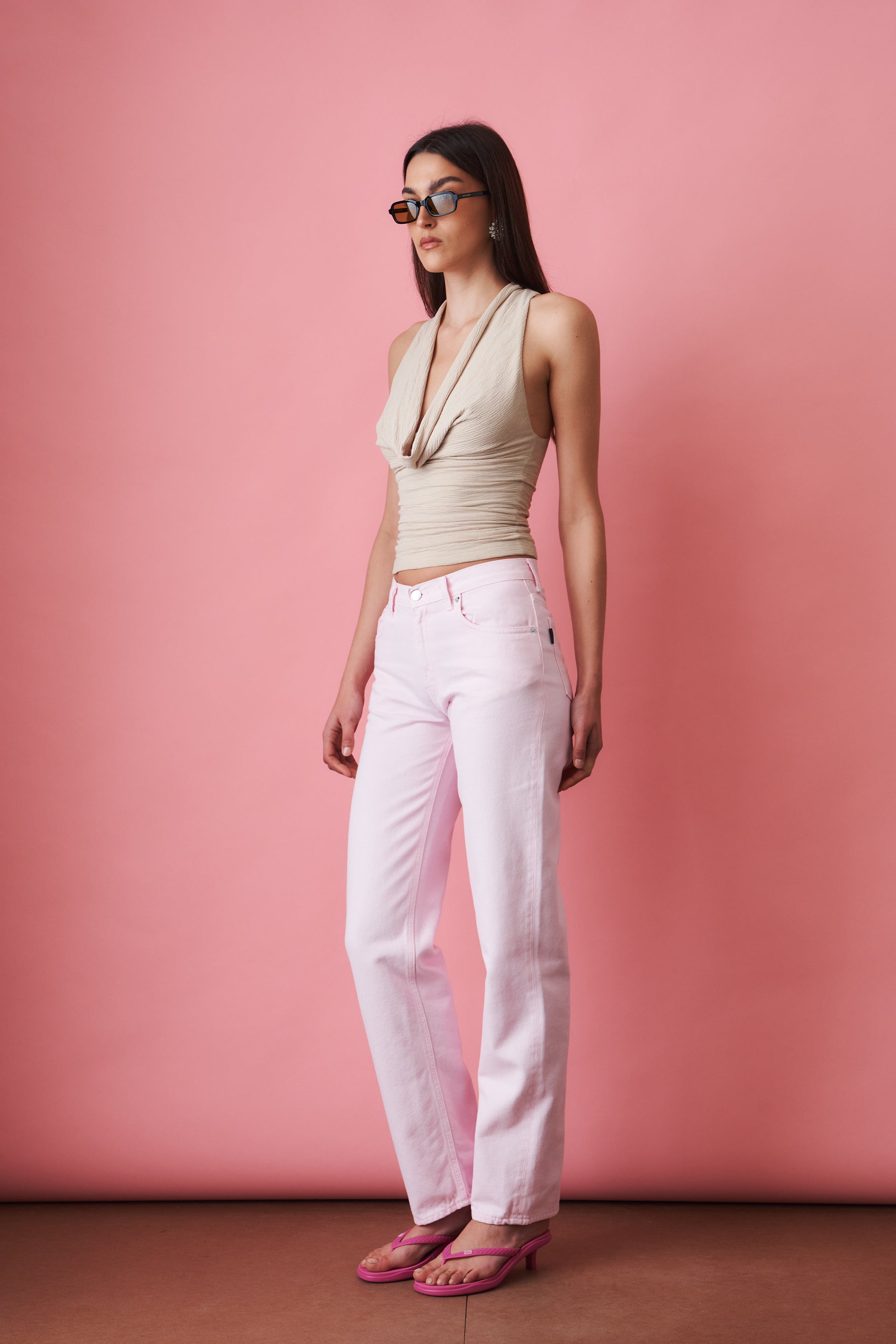 Lisa Soft Ecru Pink Jean