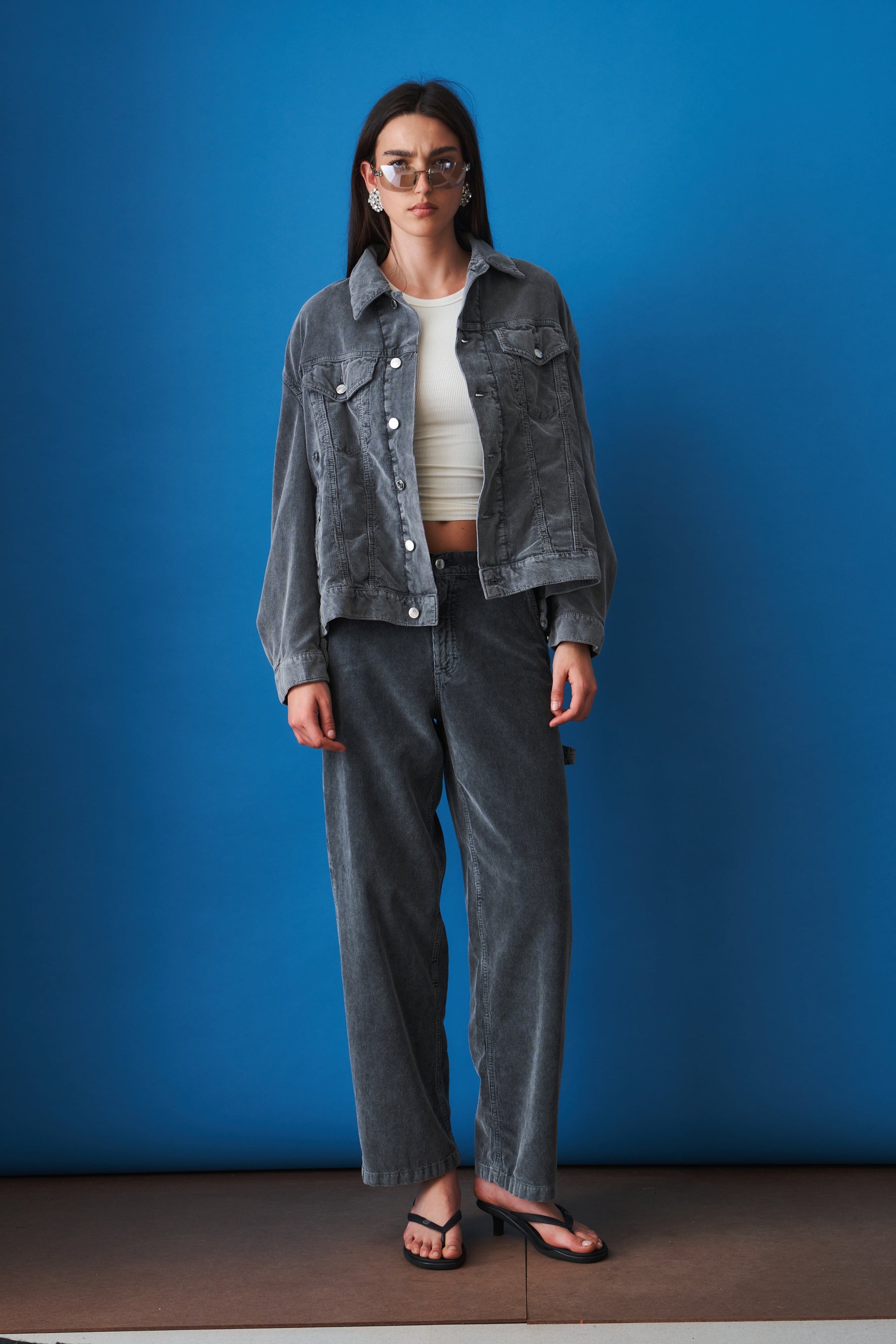 New Janet Velvet Pier Grey Jacket