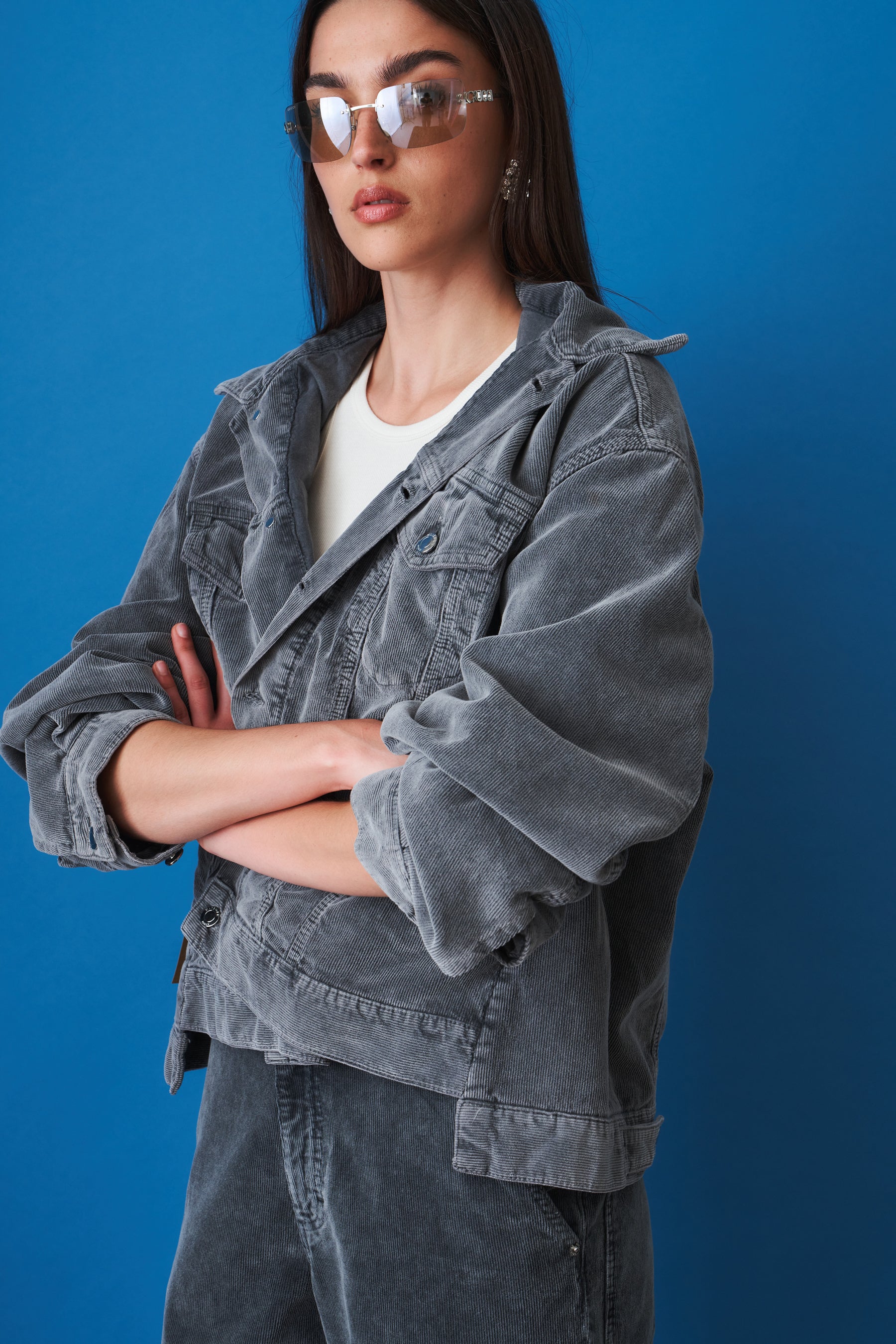 New Janet Velvet Pier Grey Jacket