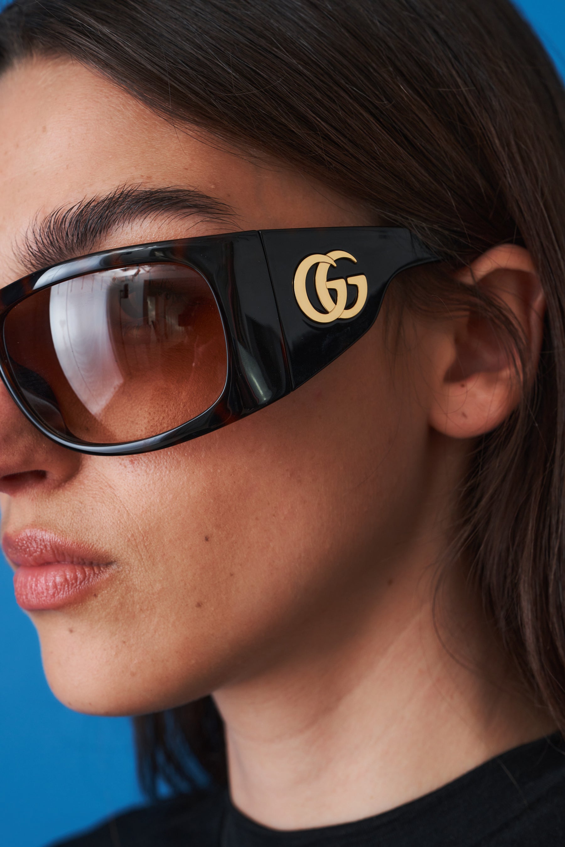 Black Sport Rectangle Sunglasses