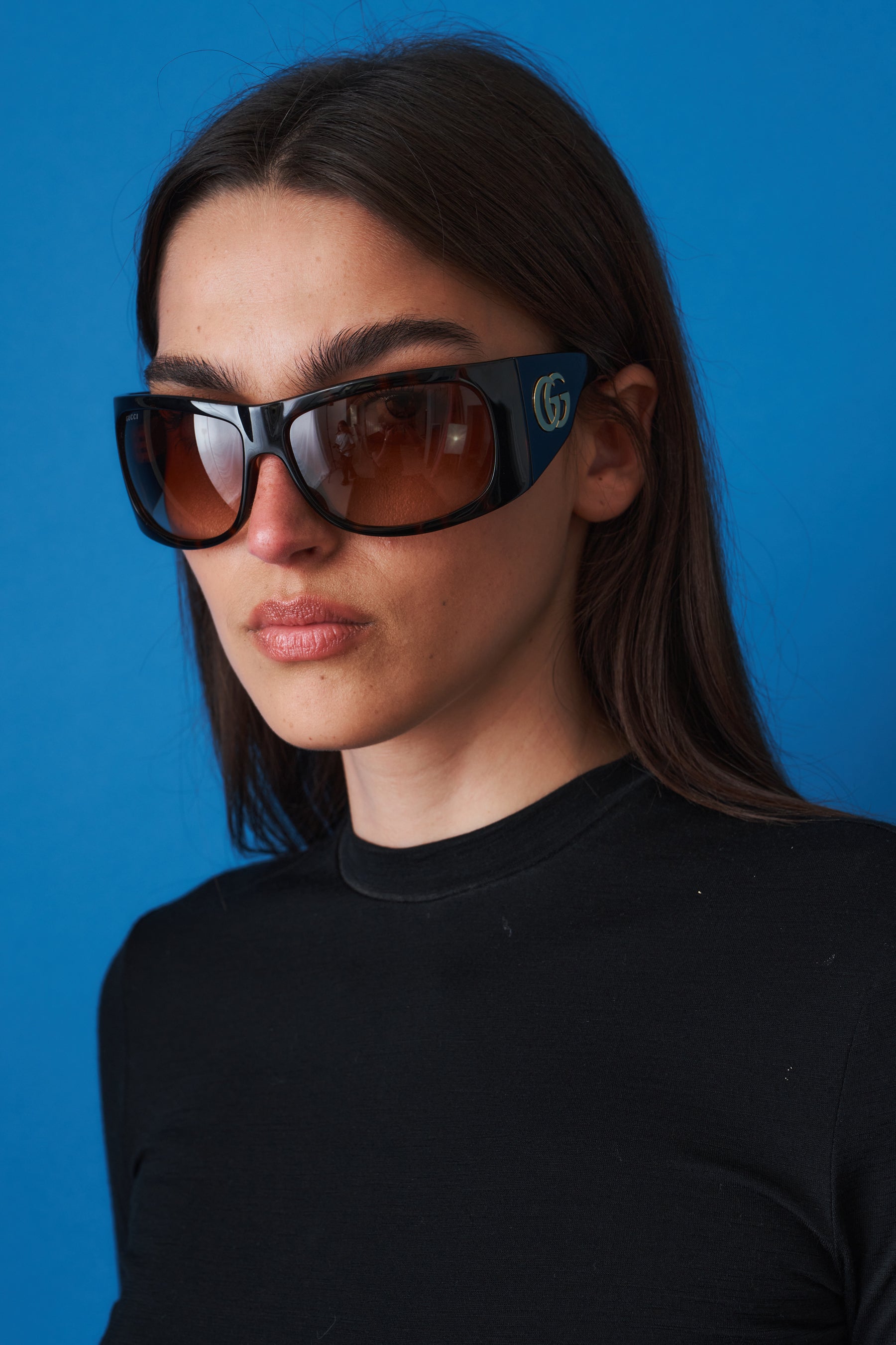 Black Sport Rectangle Sunglasses