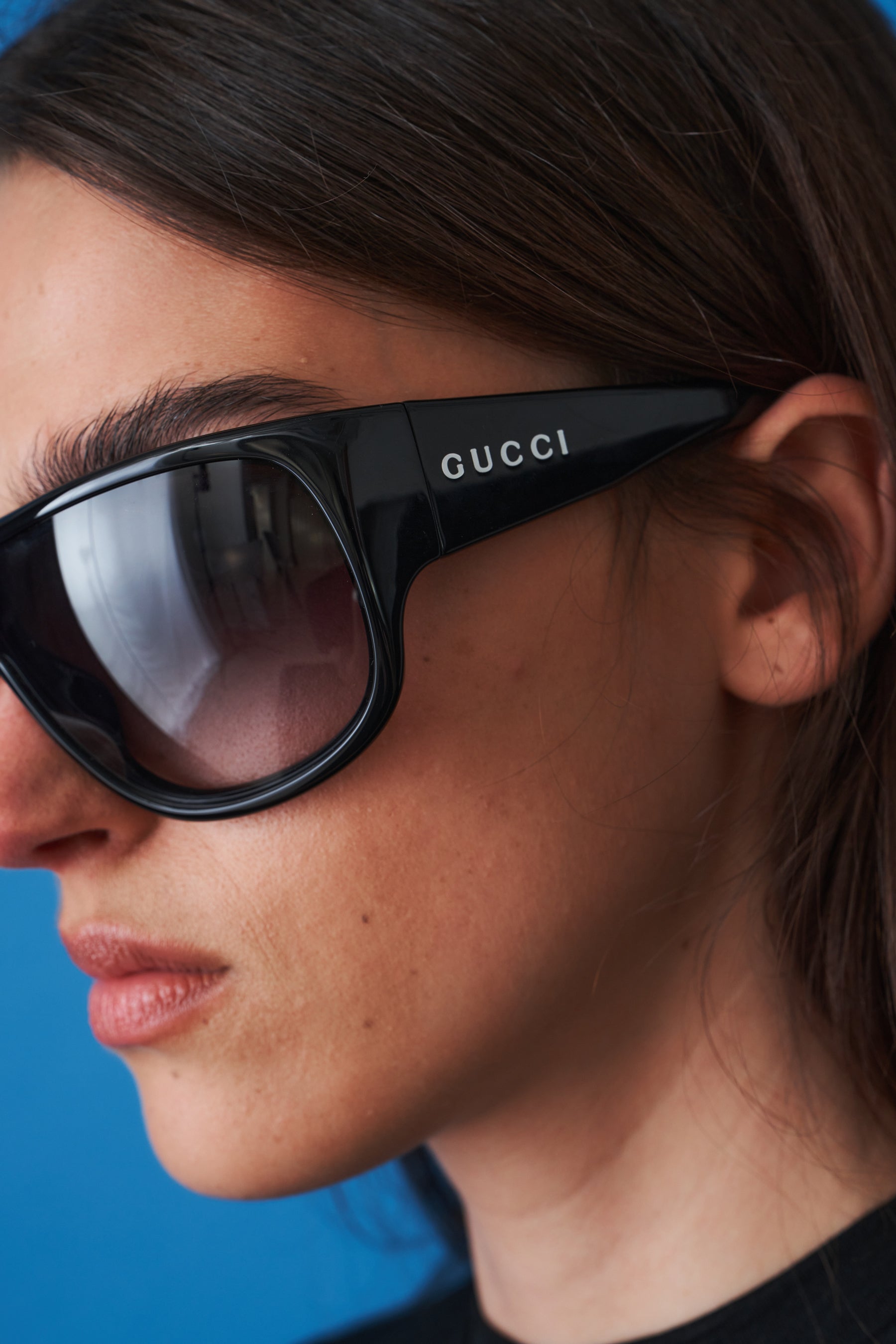 Black Sport Rectangle Sunglasses
