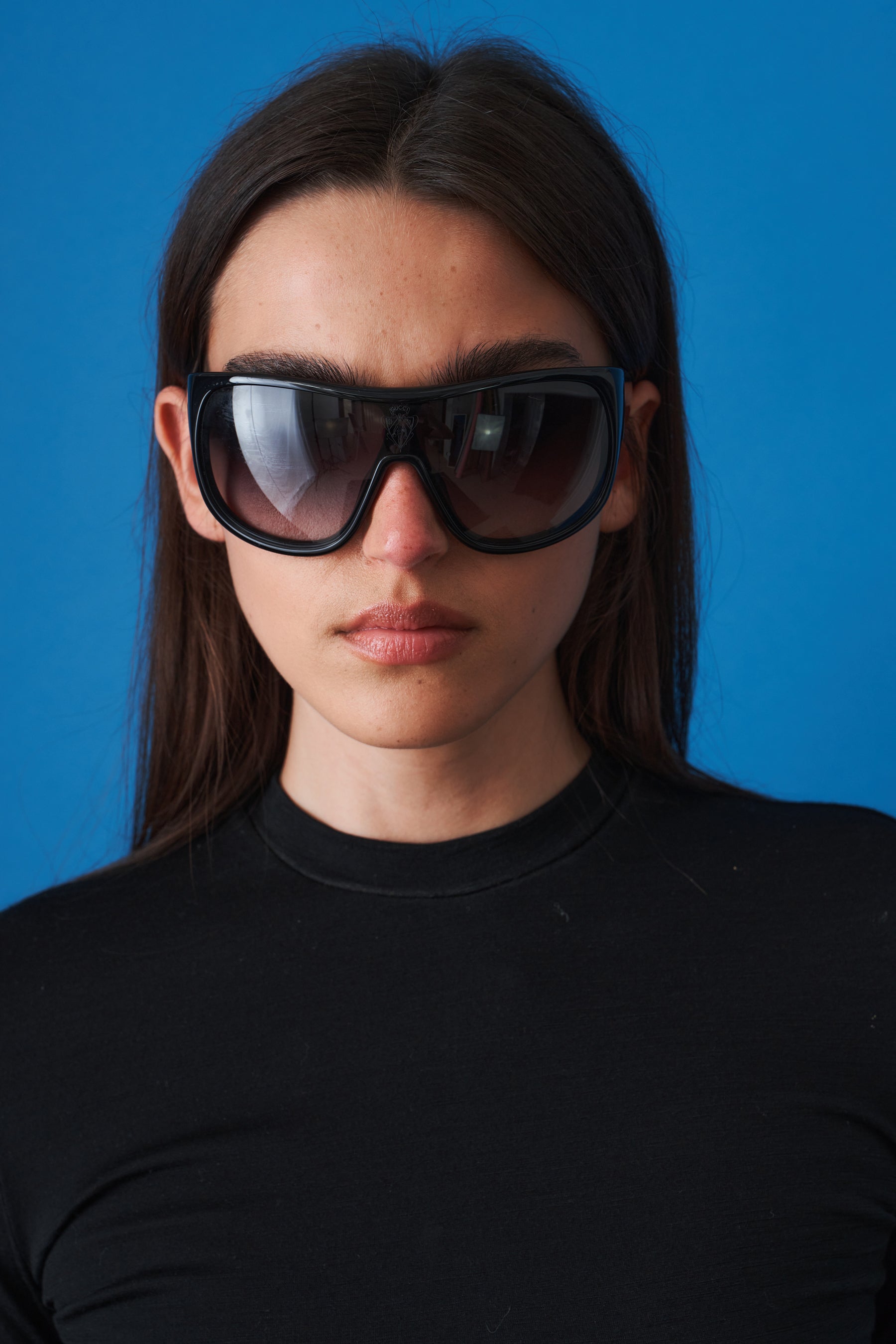 Black Sport Rectangle Sunglasses