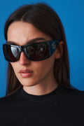 Black Wrap Sport Sunglasses