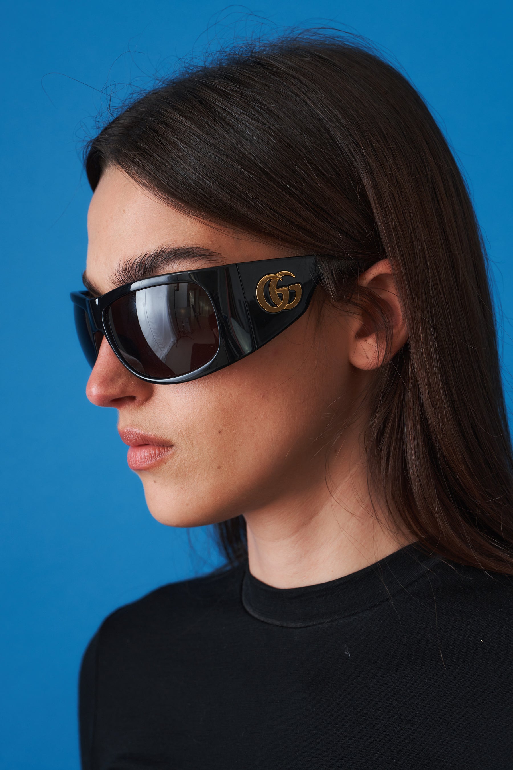 Black Wrap Sport Sunglasses