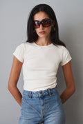 Butter Rib Baby Tee Cream