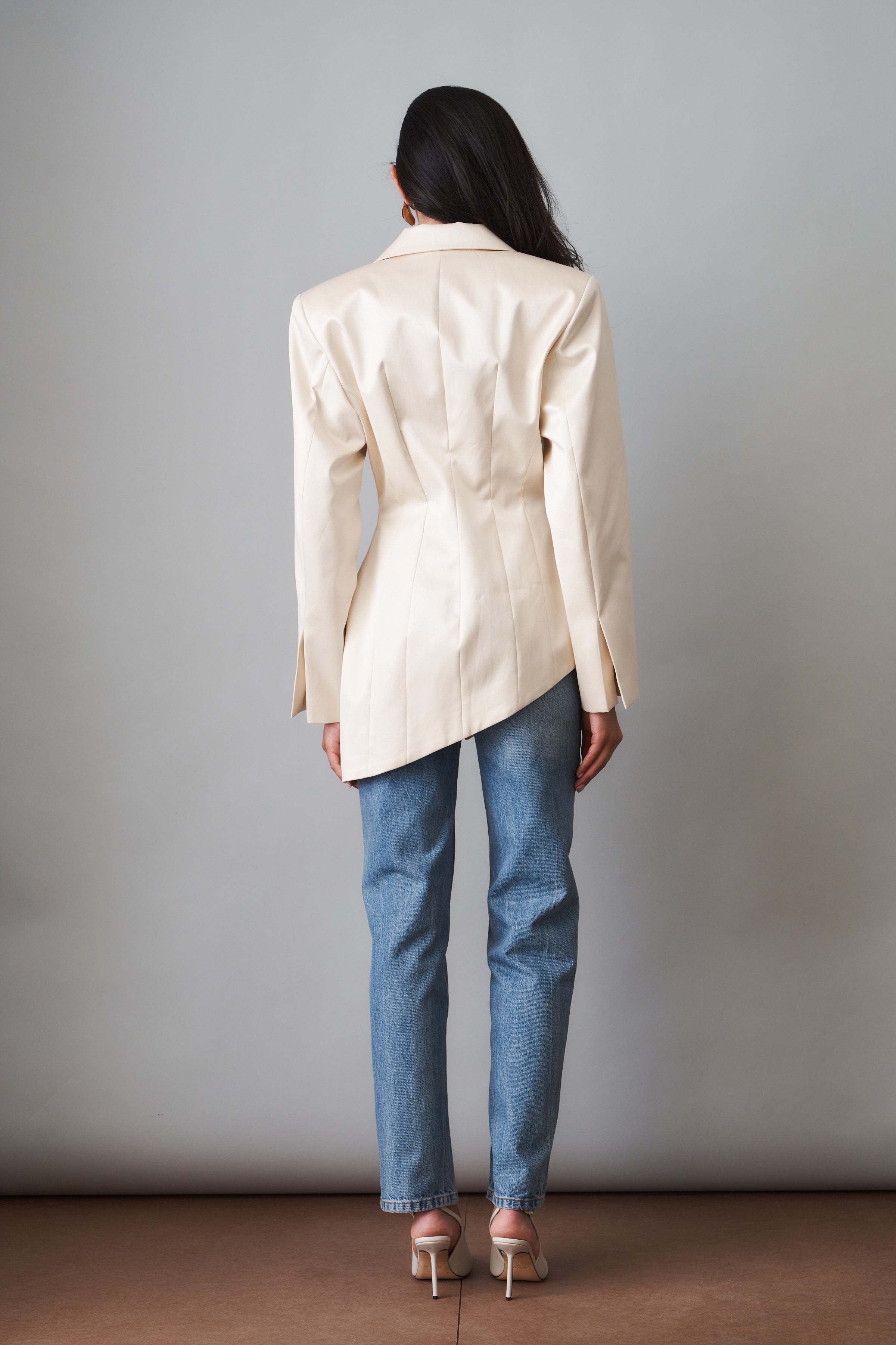 Asymmetric Silk Blazer