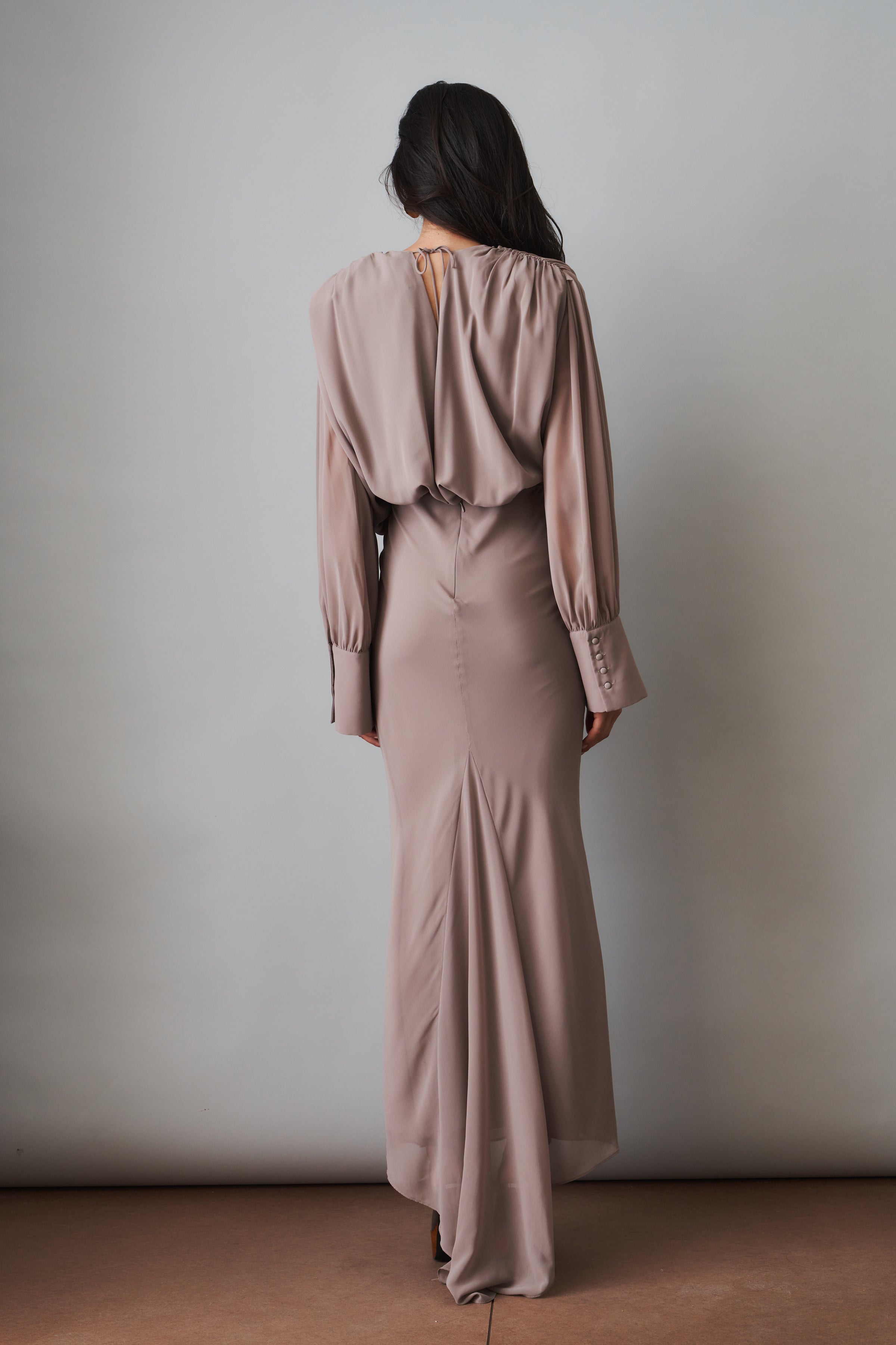 Chiffon Long Sleeve Maxi Dress
